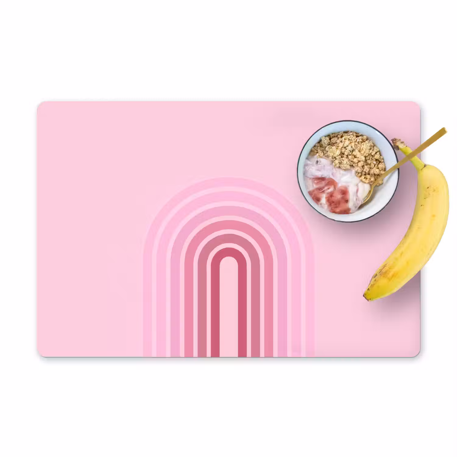 Regenboog - Roze - Abstract - Modern - Minimalistisch Placemat vinyl groot -zzzproduct_Kitchenyeah-website