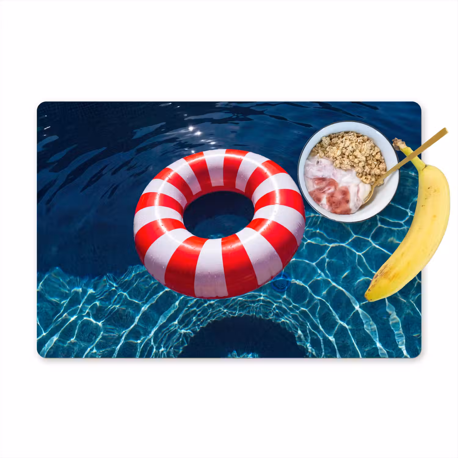 Recreatie - Water - Zomer - Rood - Wit Placemat vinyl groot -zzzproduct_Kitchenyeah-website