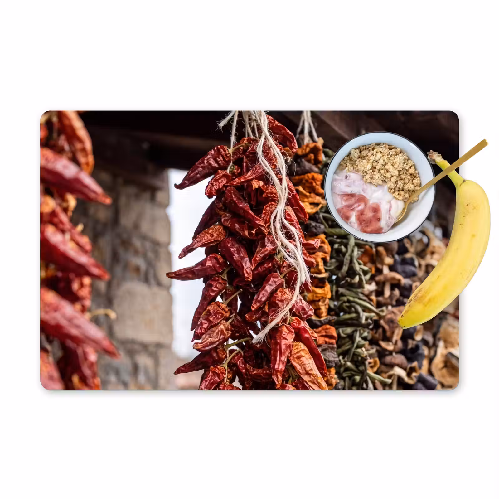 Placemat - 6 pieces - Red Peppers - Food - Rode pepers - Eten Placemat vinyl groot