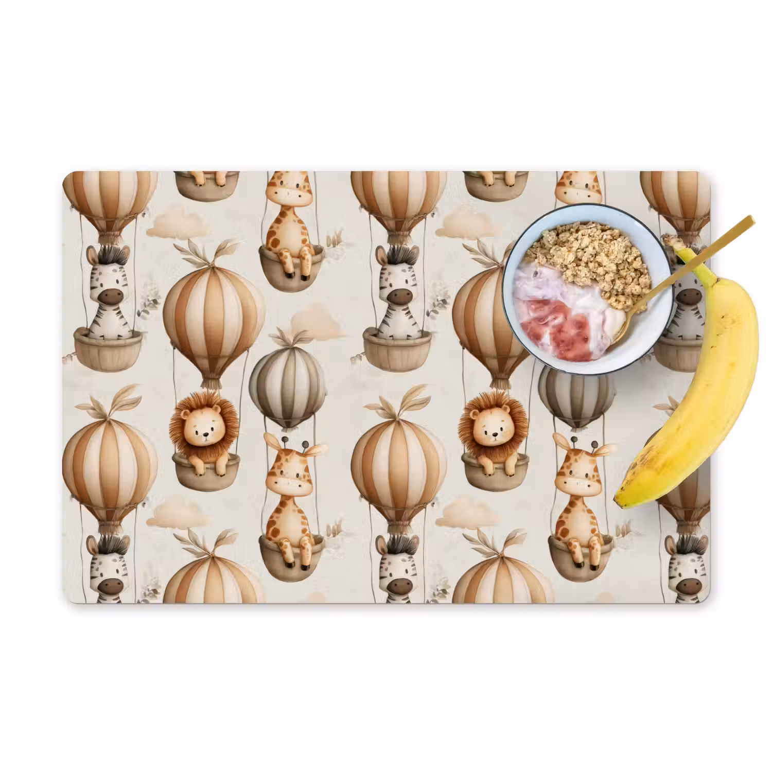 Safari - Luchtballonen - Taupe Placemat vinyl groot 368 -zzzproduct_Kitchenyeah-website