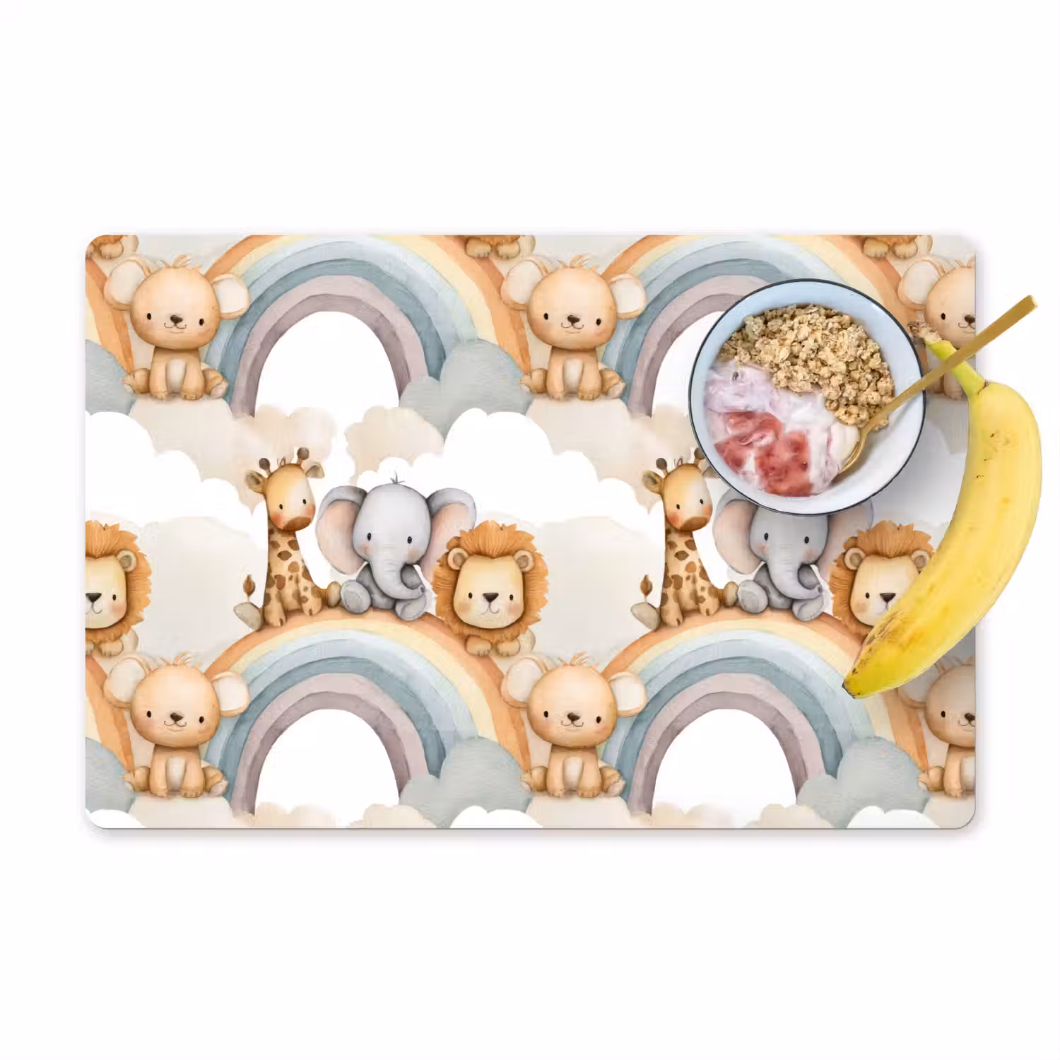 Safari - Regenboog - Kleurrijk Placemat vinyl groot 368 -zzzproduct_Kitchenyeah-website