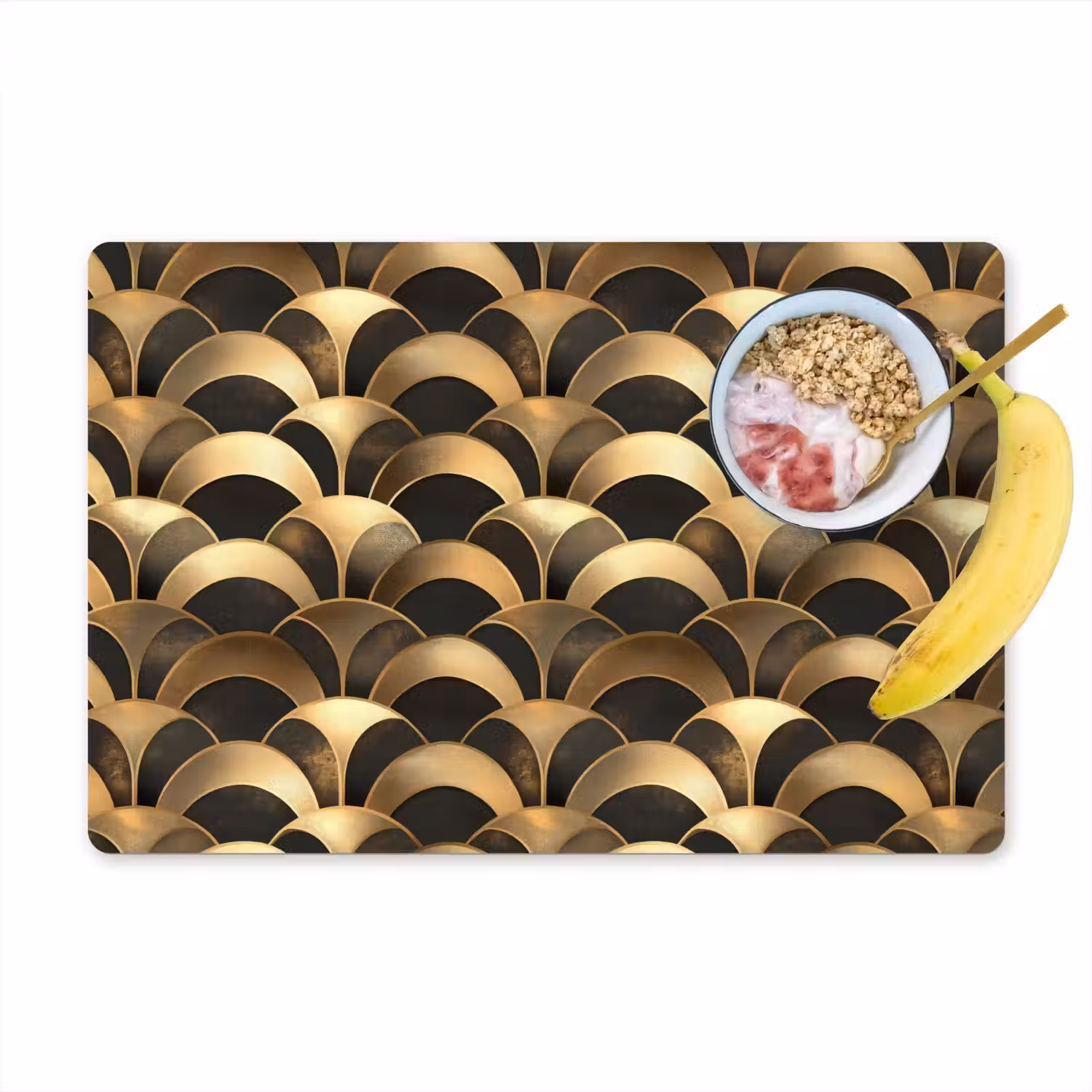 Schubben - Structuur - Goud Placemat vinyl groot 368 -zzzproduct_Kitchenyeah-website