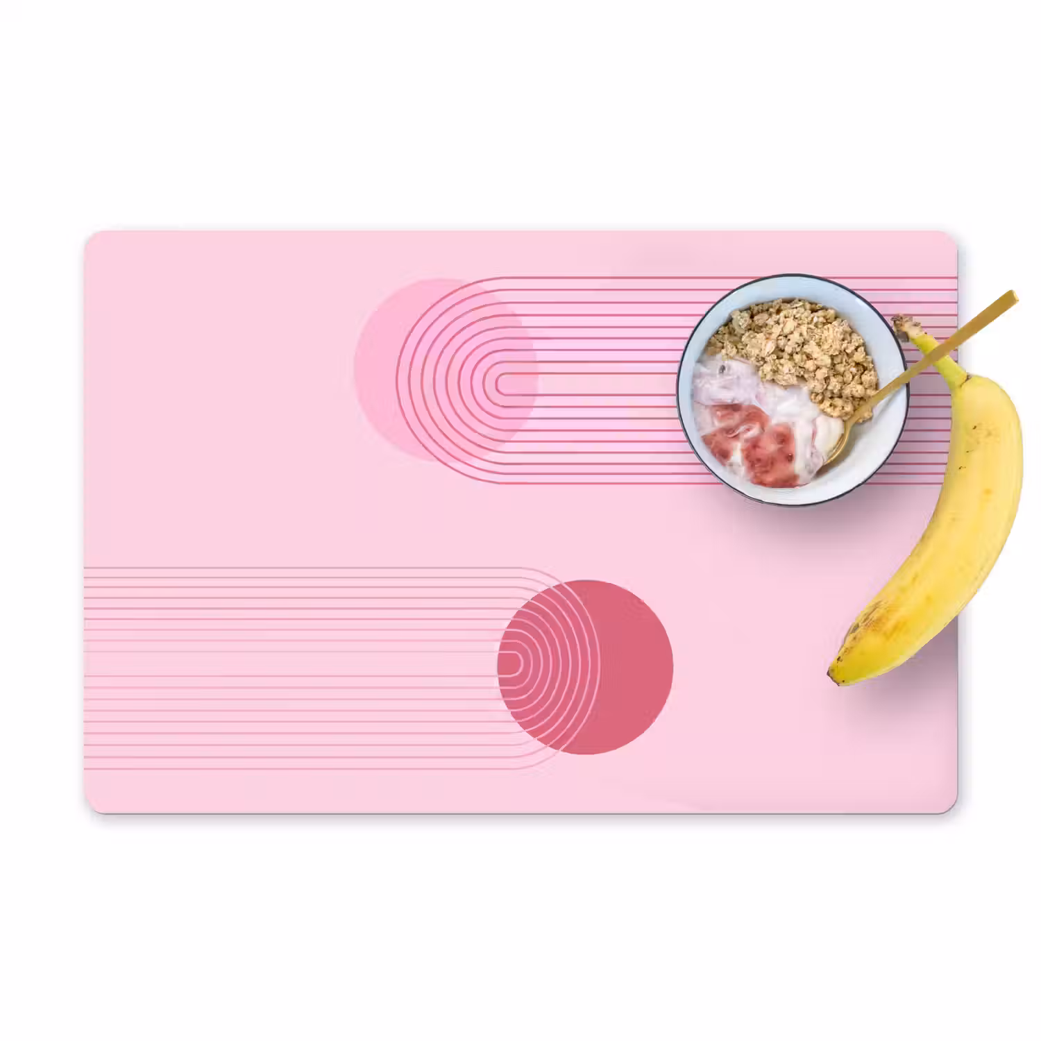 Vormen - Lijnen - Minimalistisch - Roze Placemat vinyl groot -zzzproduct_Kitchenyeah-website