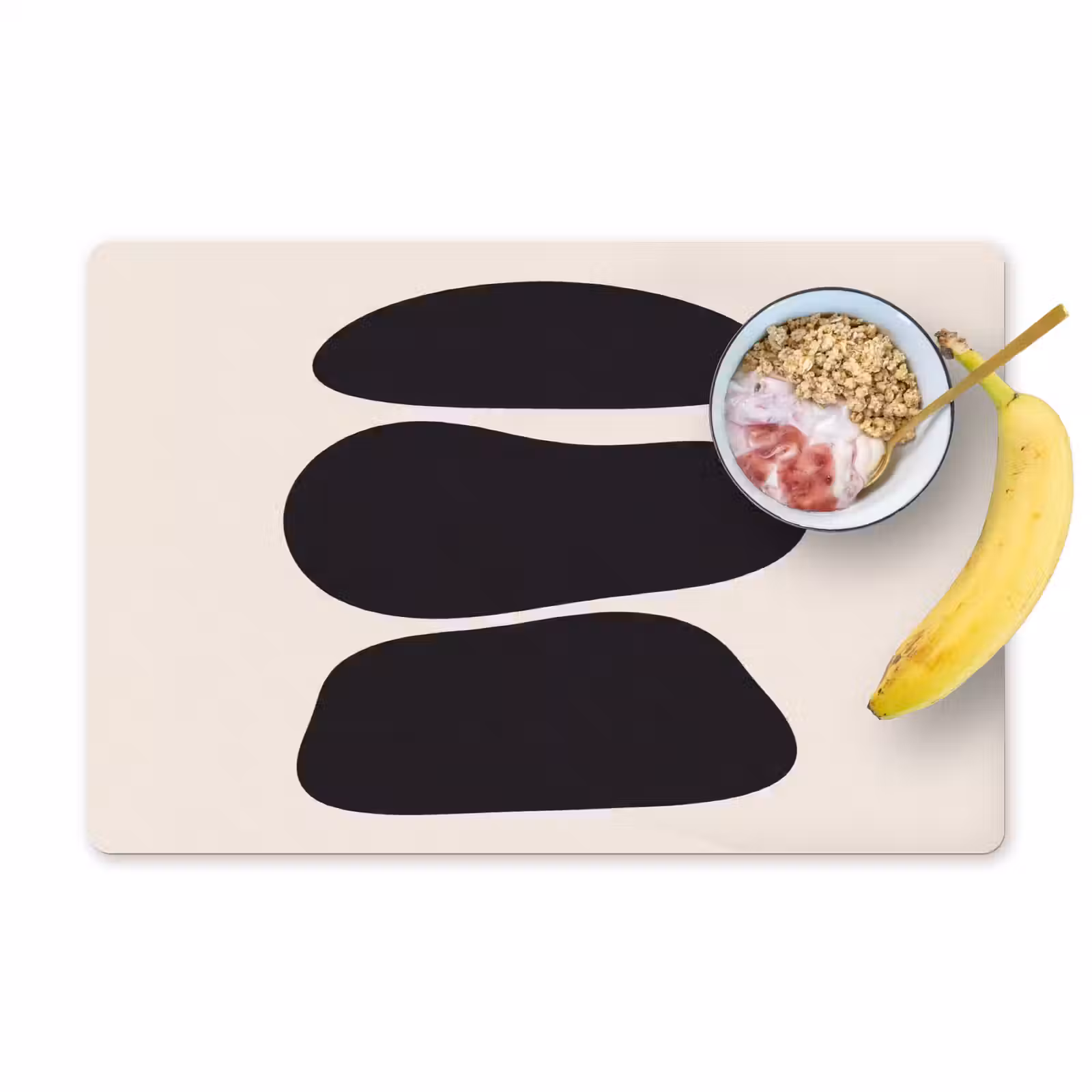 Placemat - 6 pieces - Shapes - Organic - Black - Vormen - Organisch - Zwart Placemat vinyl groot