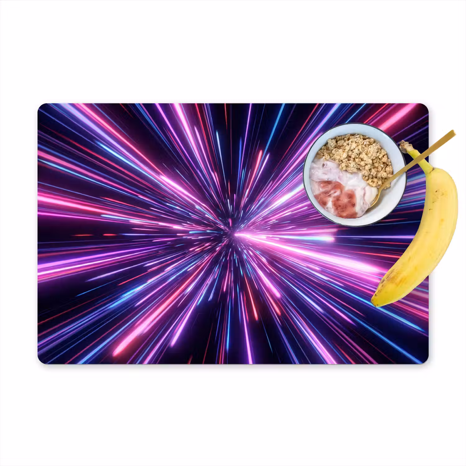 Lichtsnelheid - Ruimte - Roze - Paars Placemat vinyl groot -zzzproduct_Kitchenyeah-website