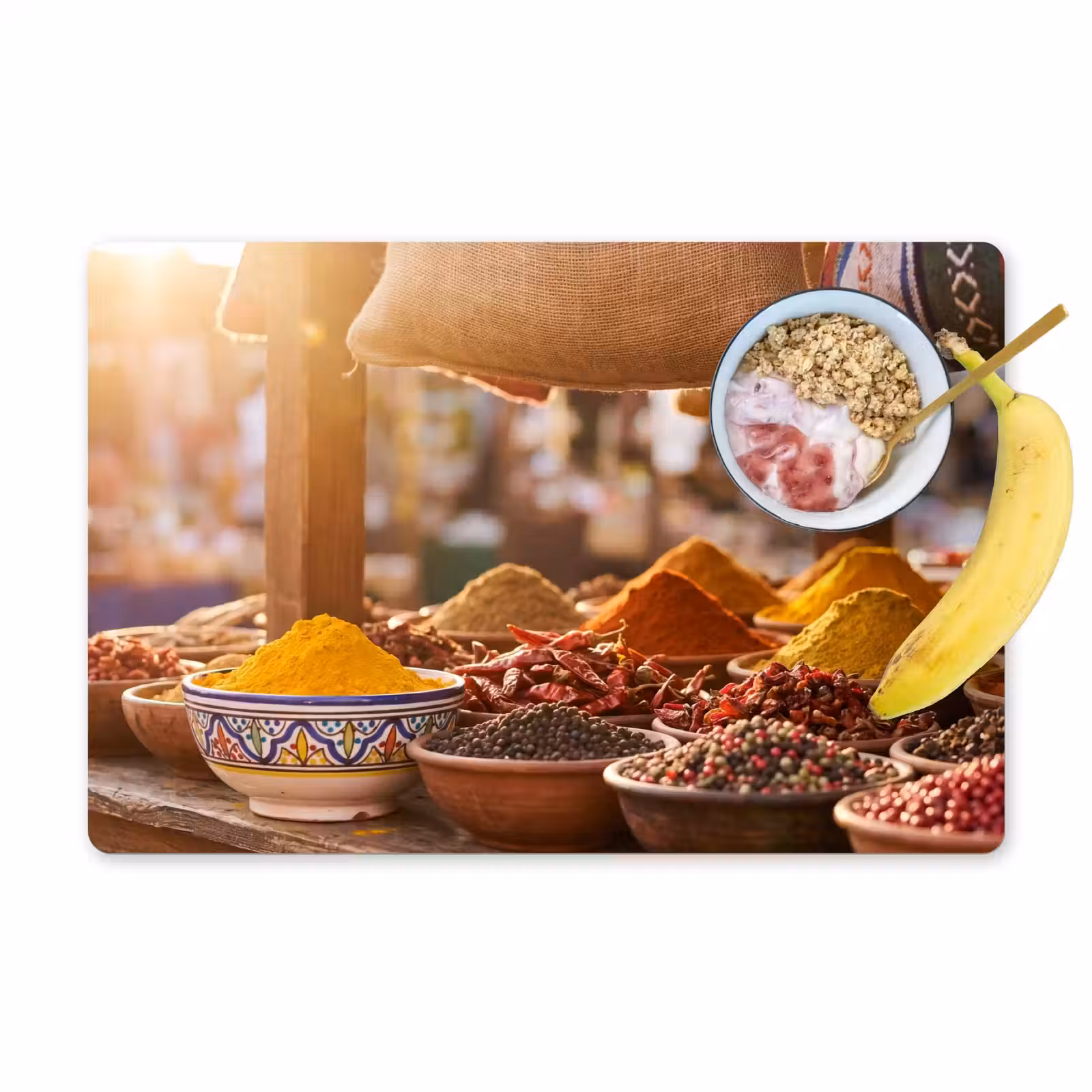 Placemat - 6 pieces - Spices - Market - Colorful - Specerijen - Markt - Kleurrijk Placemat vinyl groot