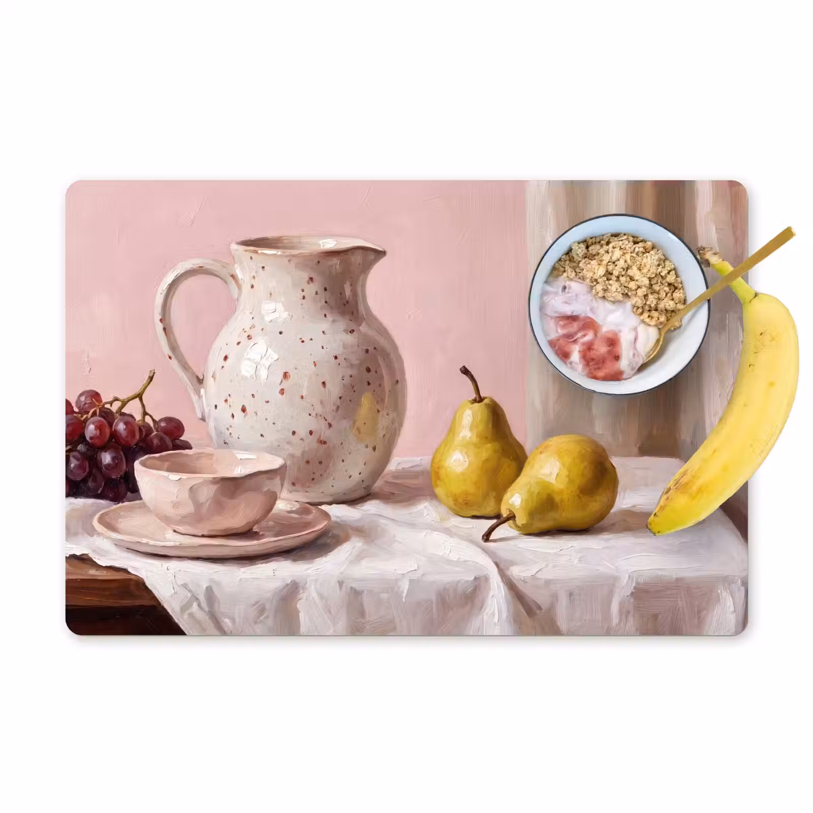 Placemat - 6 pieces - Still Life - Fruit - Pink - Stilleven - Fruit - Roze Placemat vinyl groot