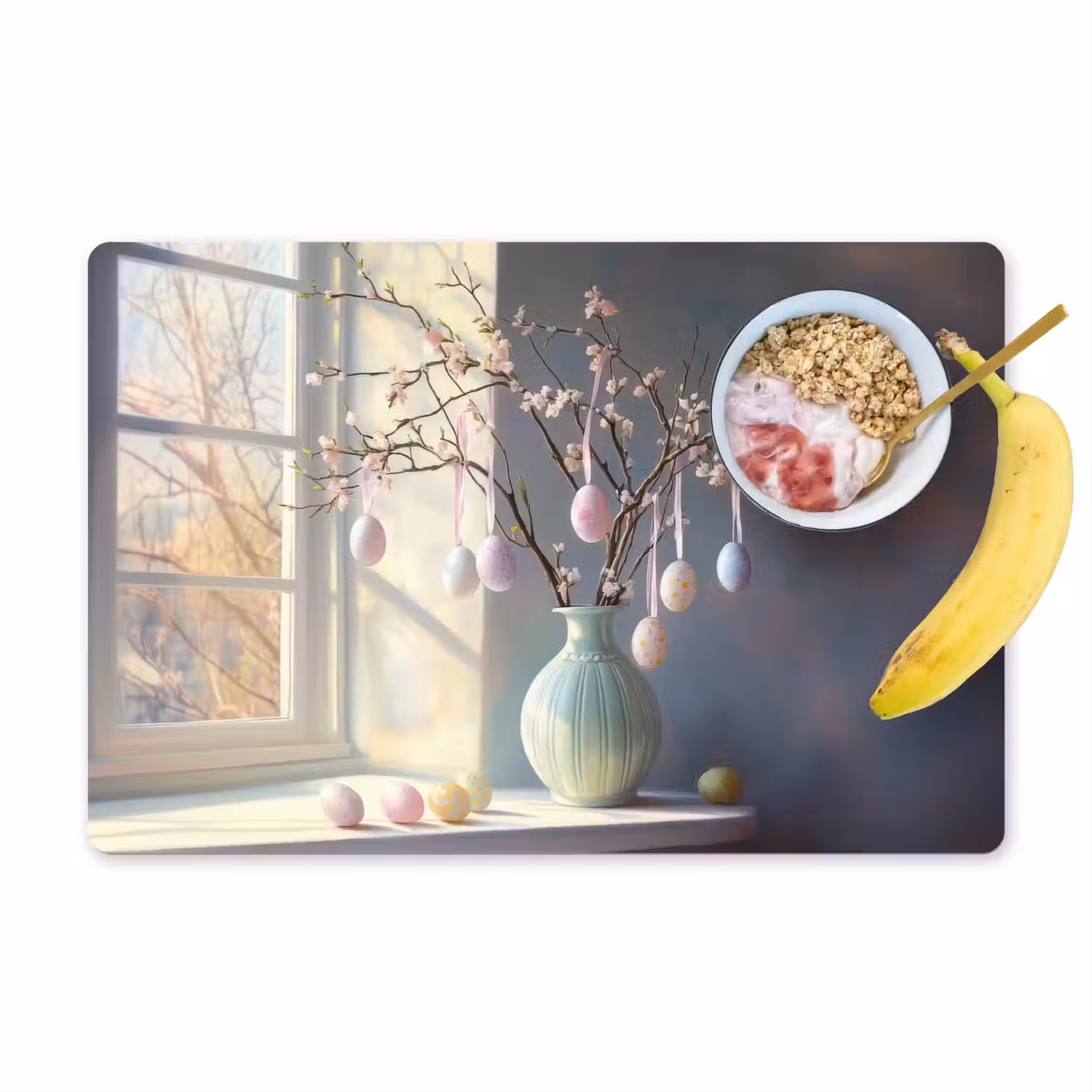 Stilleven - Vaas - Paastak Placemat vinyl groot -zzzproduct_Kitchenyeah-website