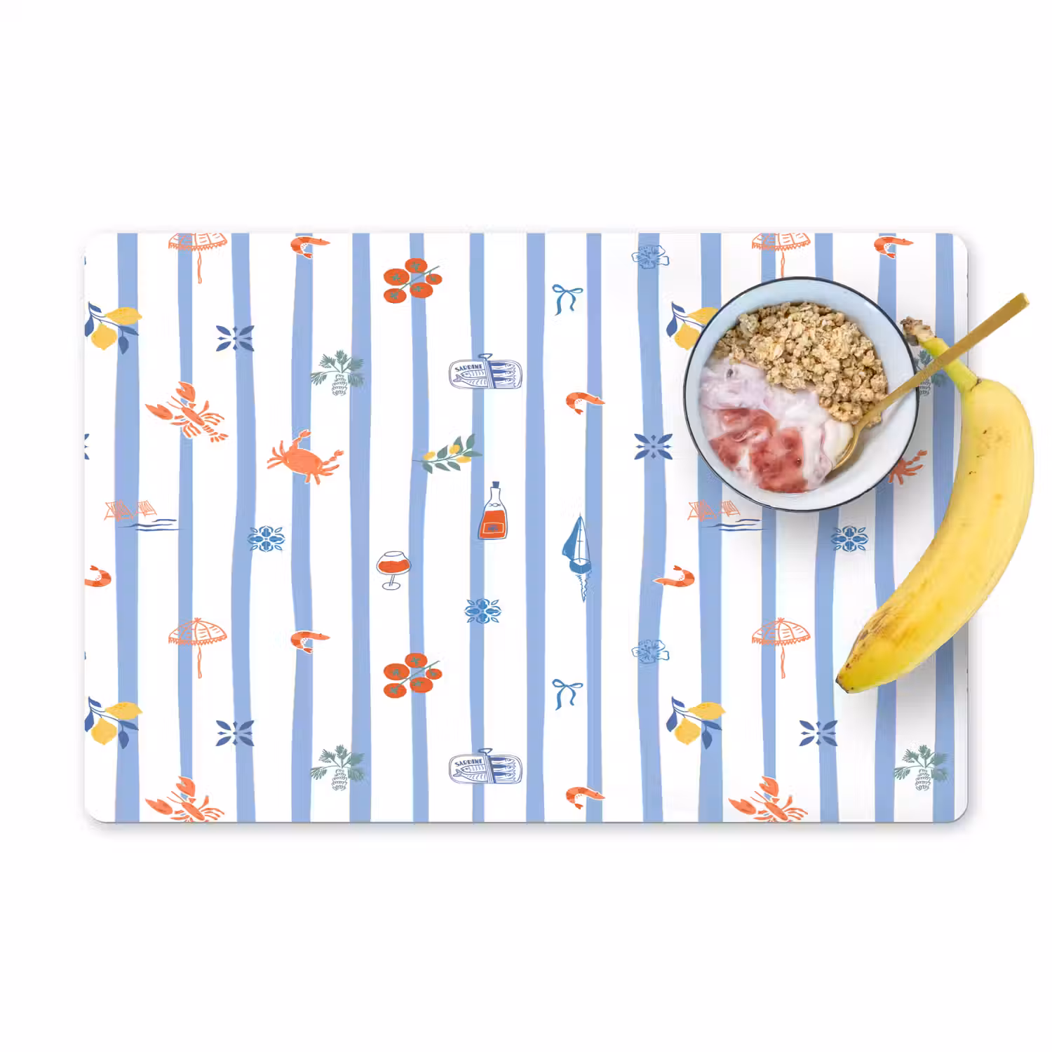 Zee - Sfeer - Strand - Blauw Placemat vinyl groot 368 -zzzproduct_Kitchenyeah-website