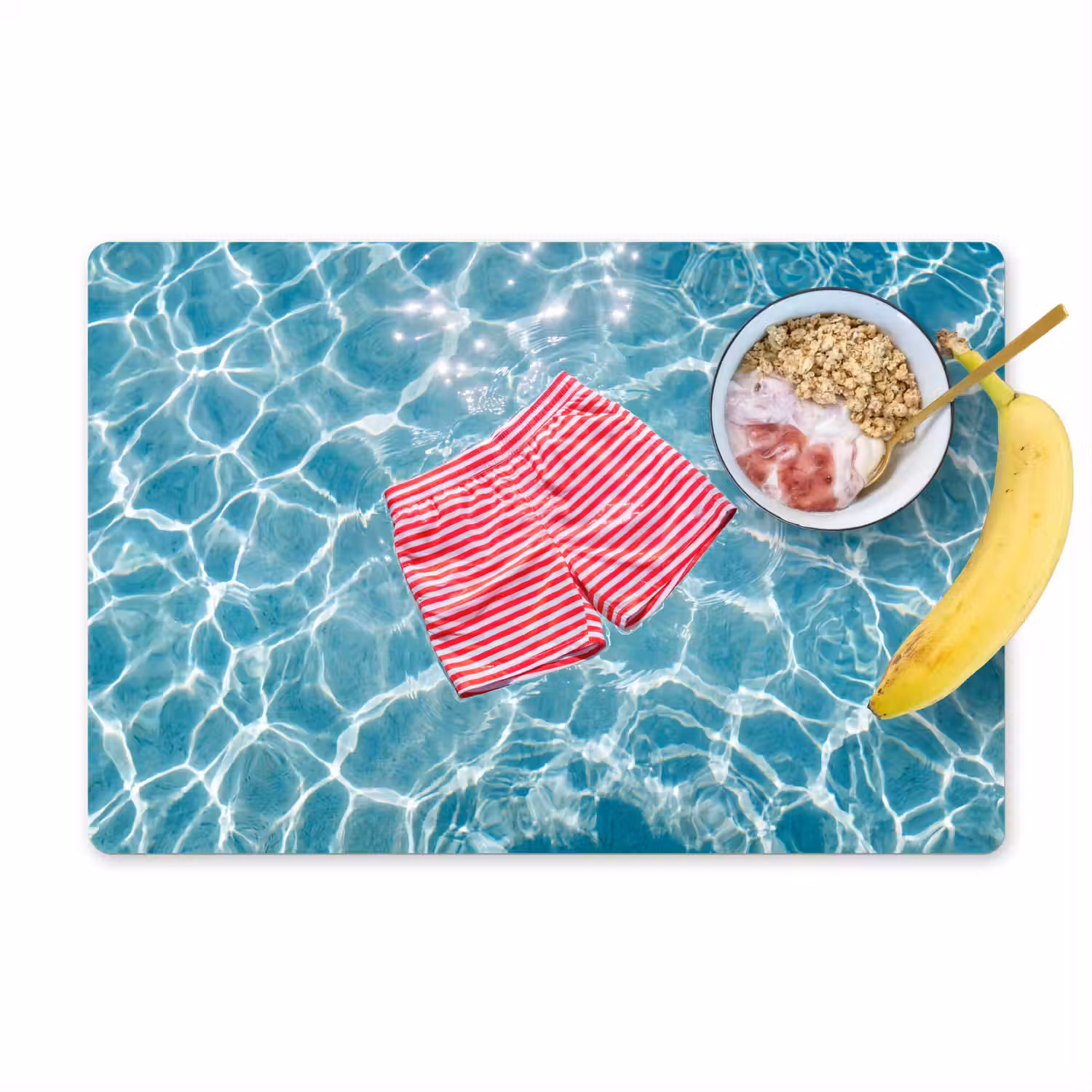 Zwemkleding - Gestreept - Water - Zomer - Rood-wit Placemat vinyl groot -zzzproduct_Kitchenyeah-website