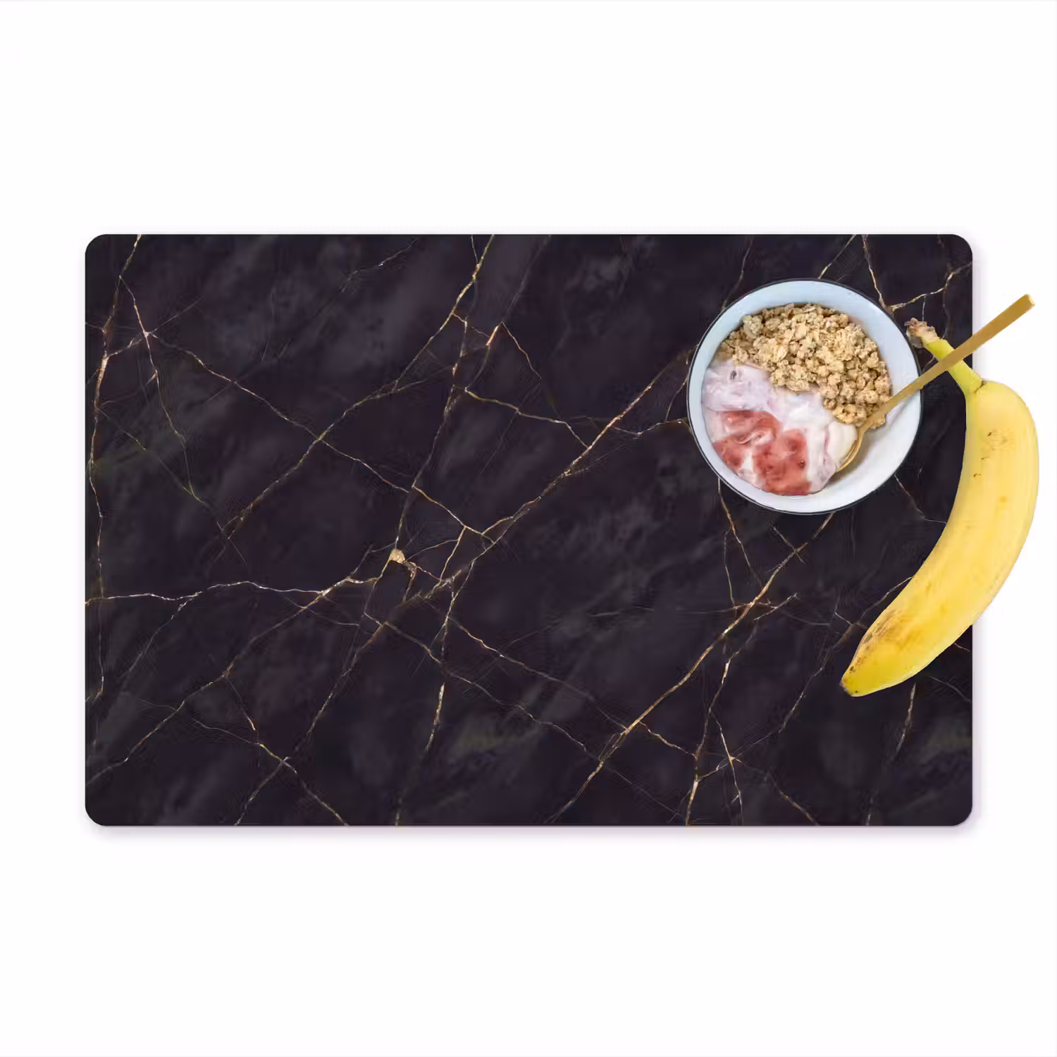 Textuur - Gouden lijnen - Abstract - Modern - Zwart Placemat vinyl groot -zzzproduct_Kitchenyeah-website