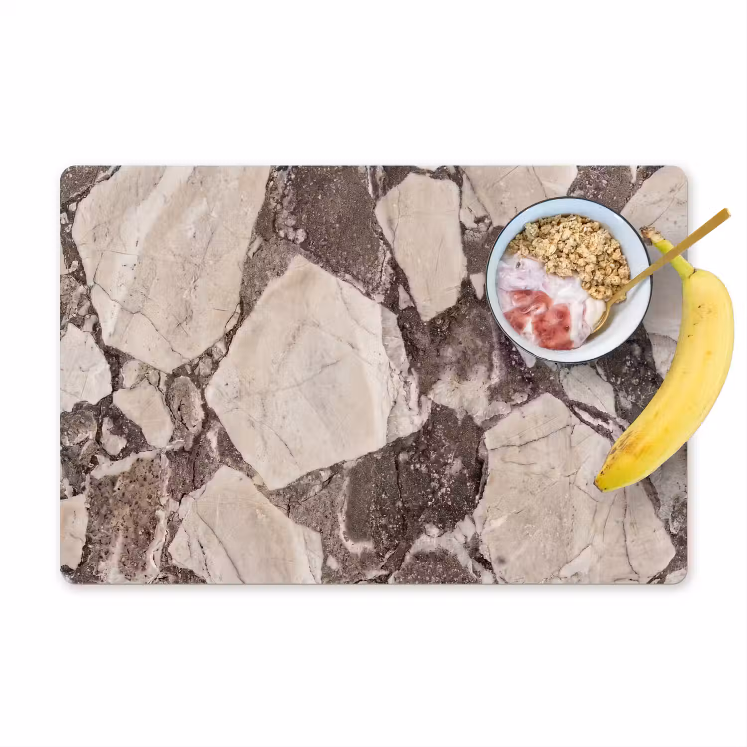 Textuur - Marmer - Abstract - Beige - Bruin Placemat vinyl groot -zzzproduct_Kitchenyeah-website