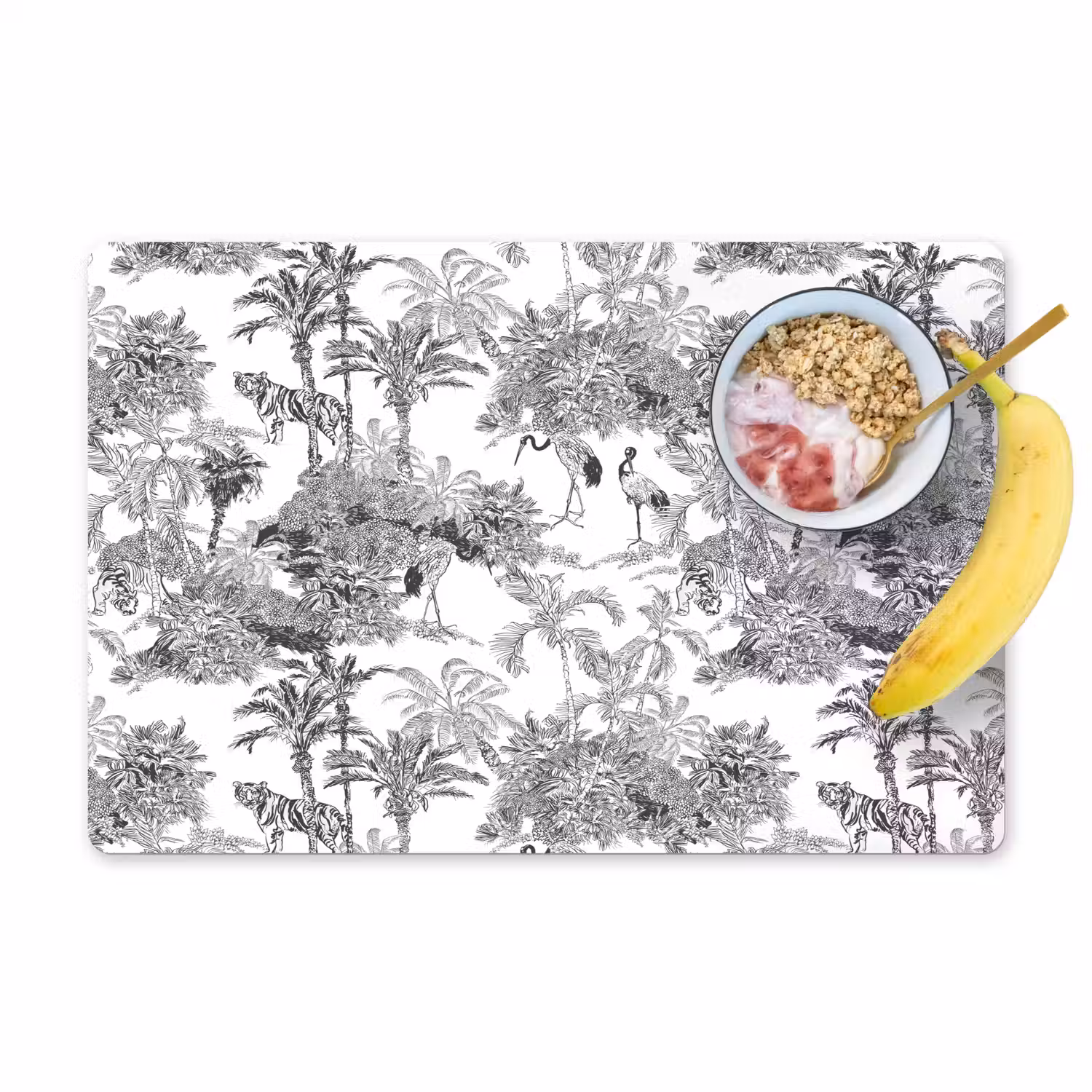 Tijger - Jungle - Patroon - Grijs Placemat vinyl groot 368 -zzzproduct_Kitchenyeah-website