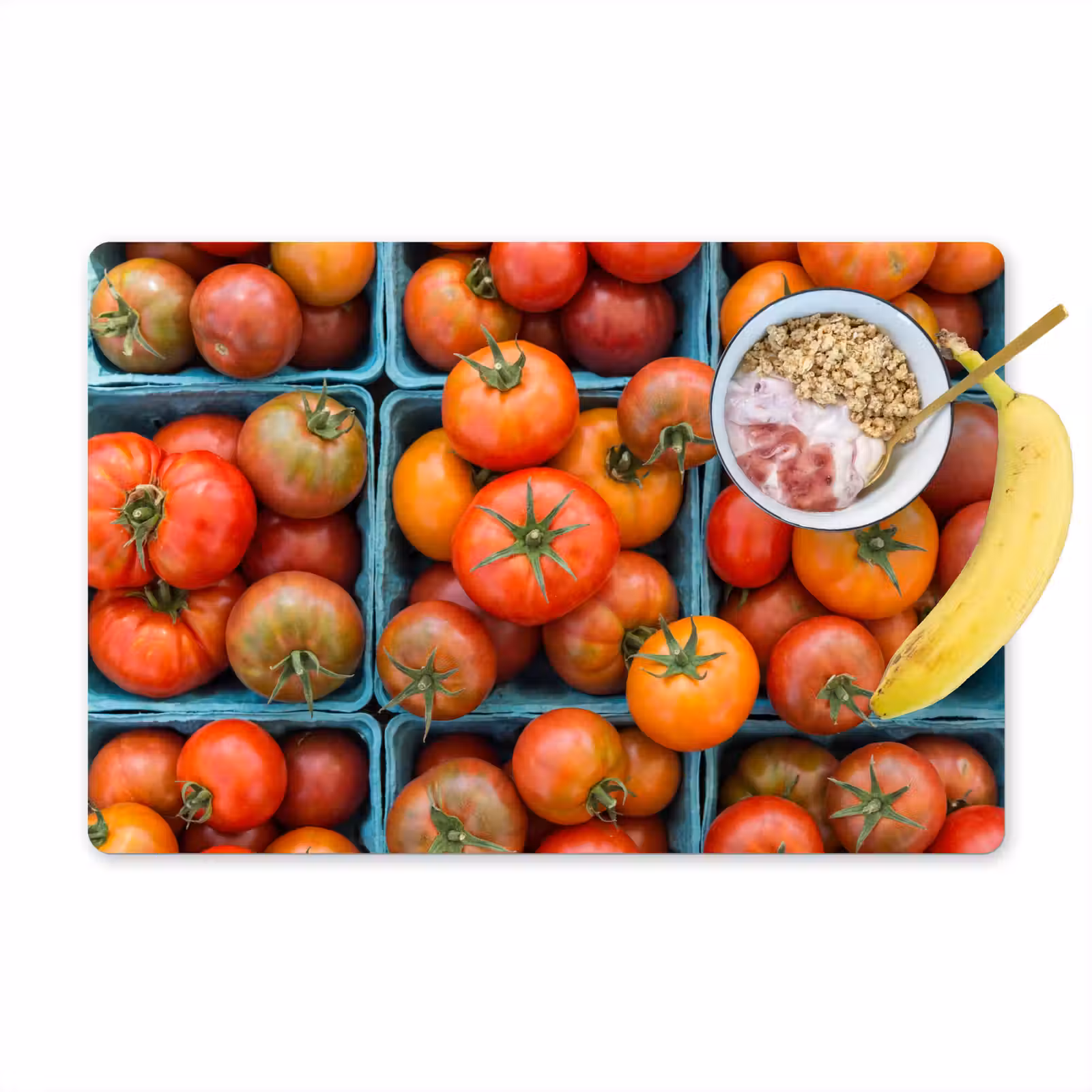 Placemat - 6 pieces - Tomatoes - Food - Colorful - Tomaten - Eten - Kleurrijk Placemat vinyl groot