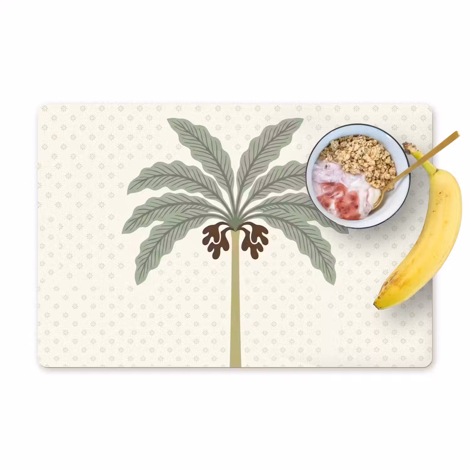 Boom - Bladeren - Groen - Decoratief - Beige Placemat vinyl groot -zzzproduct_Kitchenyeah-website