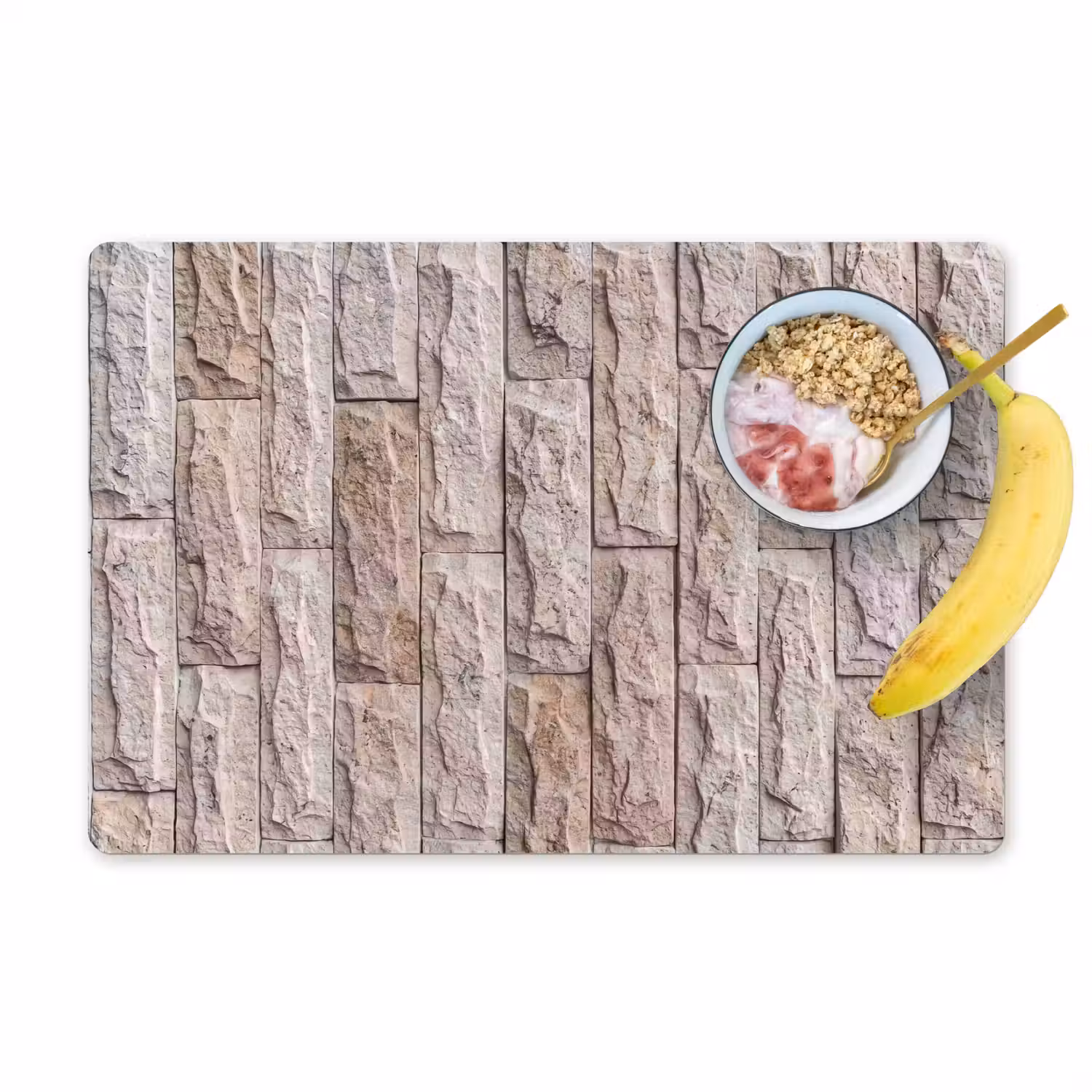 Muur - Steen - Ruw - Beige - Textuur Placemat vinyl groot -zzzproduct_Kitchenyeah-website