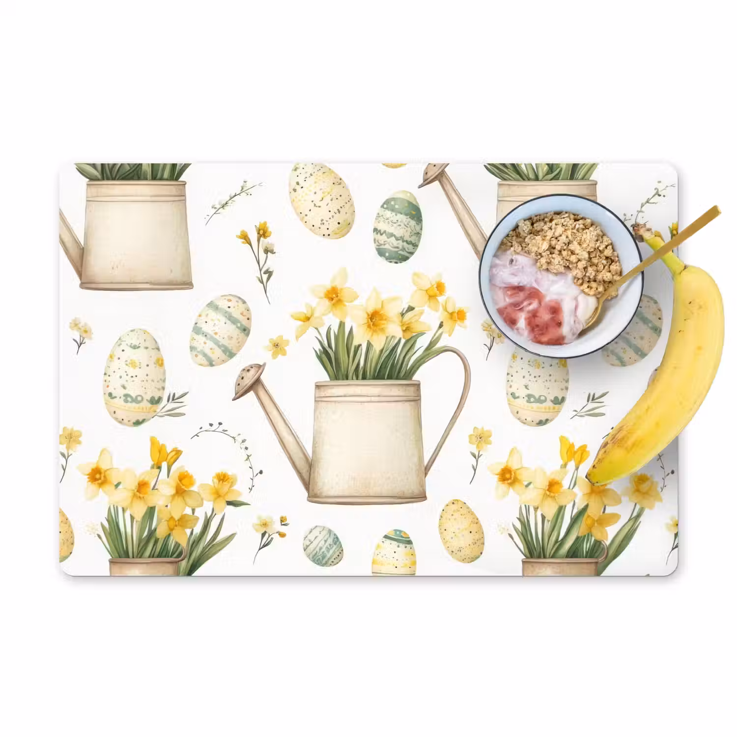 Gieter - Bloemen - Eieren Placemat vinyl groot -zzzproduct_Kitchenyeah-website