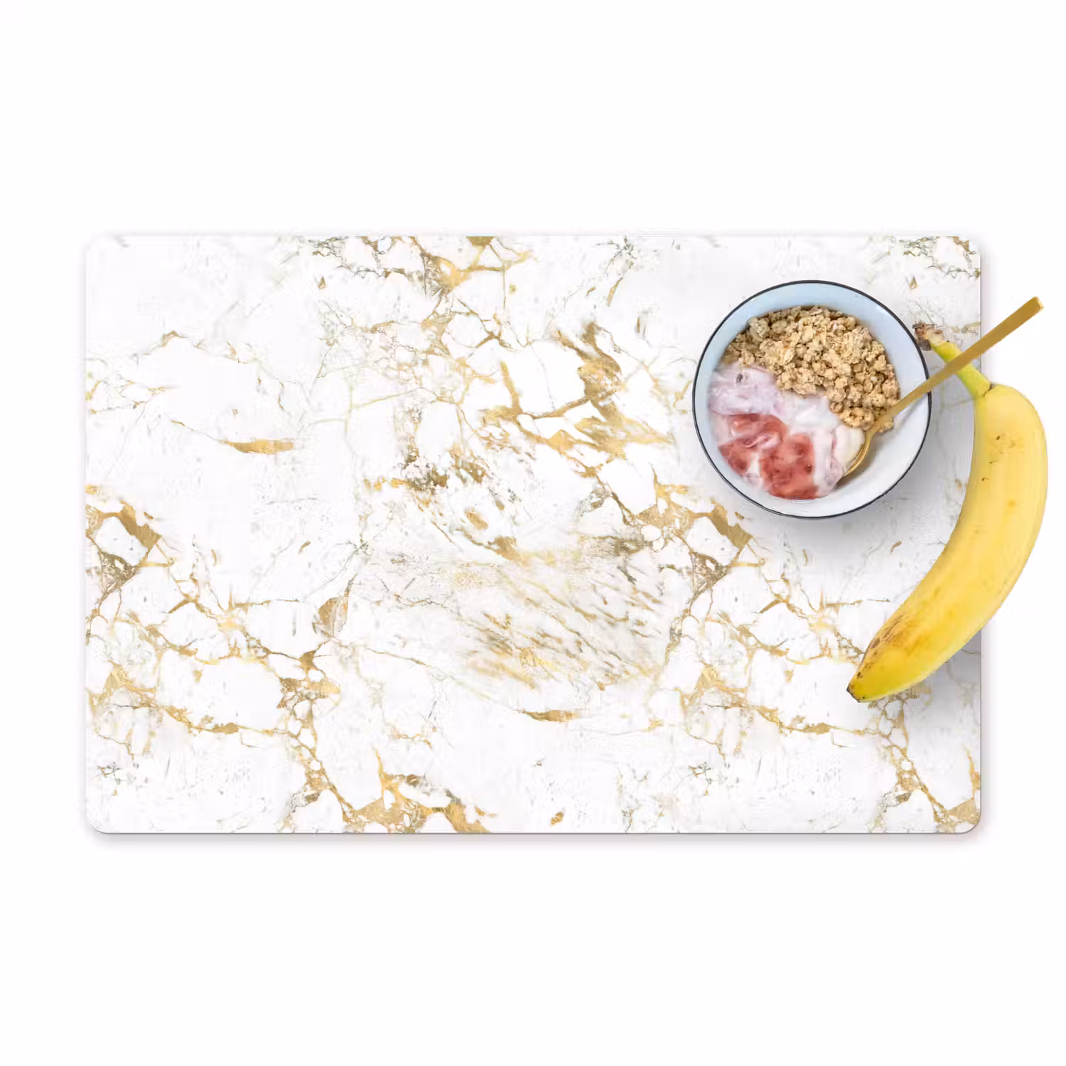 Wit - Marmer - Luxe - Goud Placemat vinyl groot 368 -zzzproduct_Kitchenyeah-website