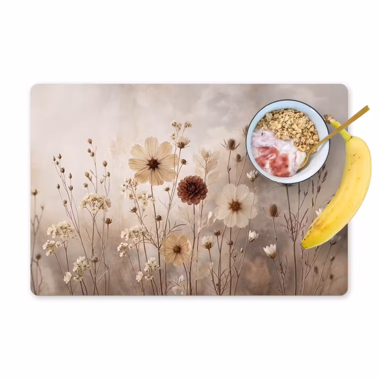 Wilde bloemen - Botanisch - Vintage - Natuur - Rustiek Placemat vinyl groot -zzzproduct_Kitchenyeah-website