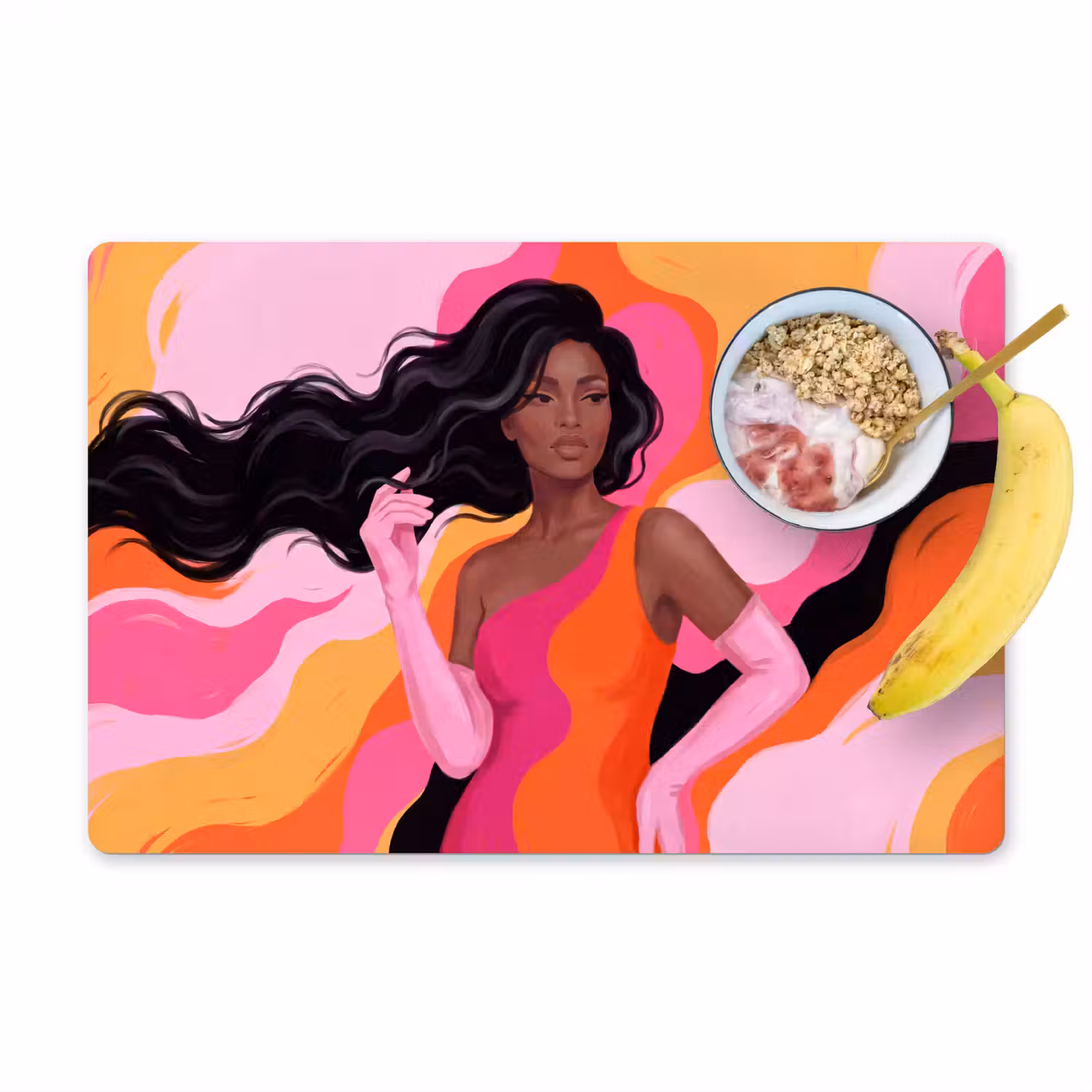 Vrouw - Portret - Kleurrijk - Modern - Kunst Placemat vinyl groot -zzzproduct_Kitchenyeah-website
