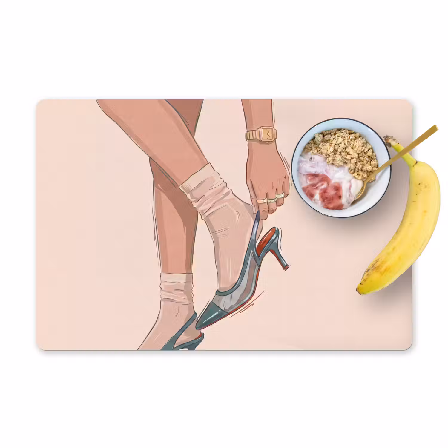 Vrouw - Schoen - Mode - Lifestyle - Groen Placemat vinyl groot -zzzproduct_Kitchenyeah-website
