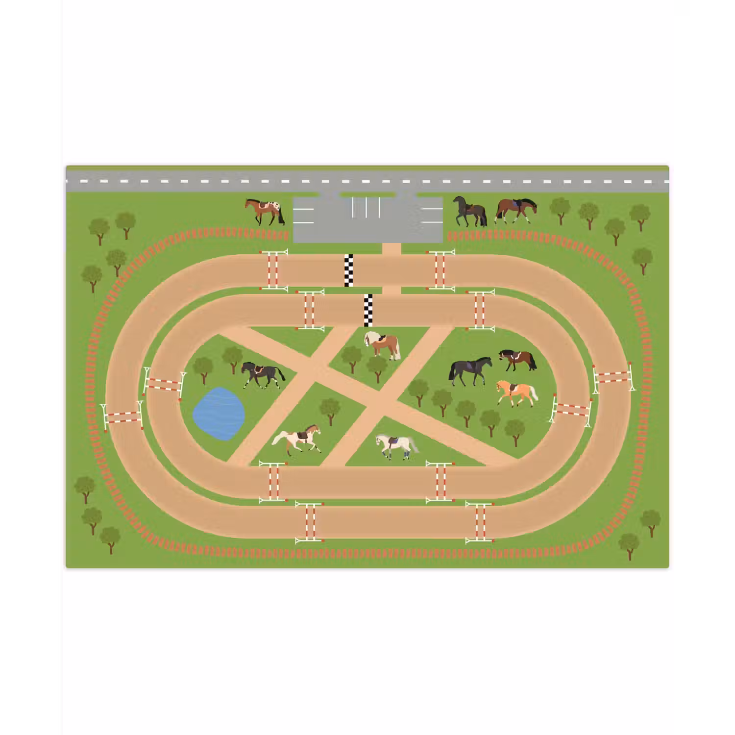 speelkleed-paarden Speelmat klein -3d