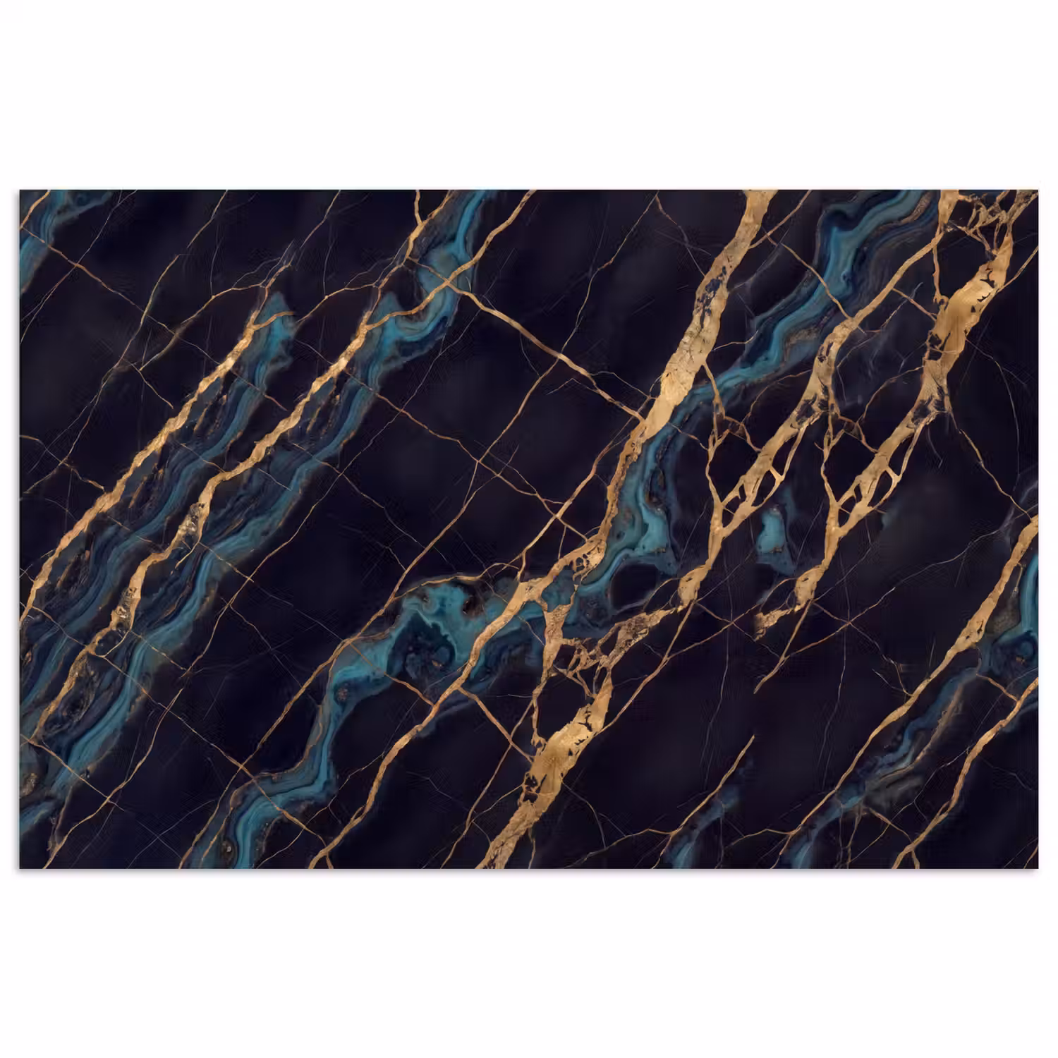 Abstract - Gouden lijnen - Kunst - Modern - Zwart poster papier klein -3d