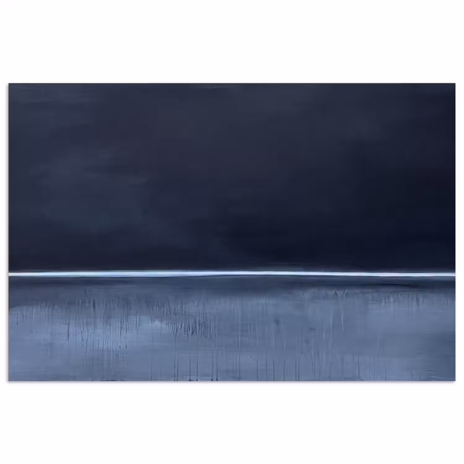 Abstract - Horizontale lijn - Minimalistisch - Donkerblauw - Kunst poster papier klein -3d