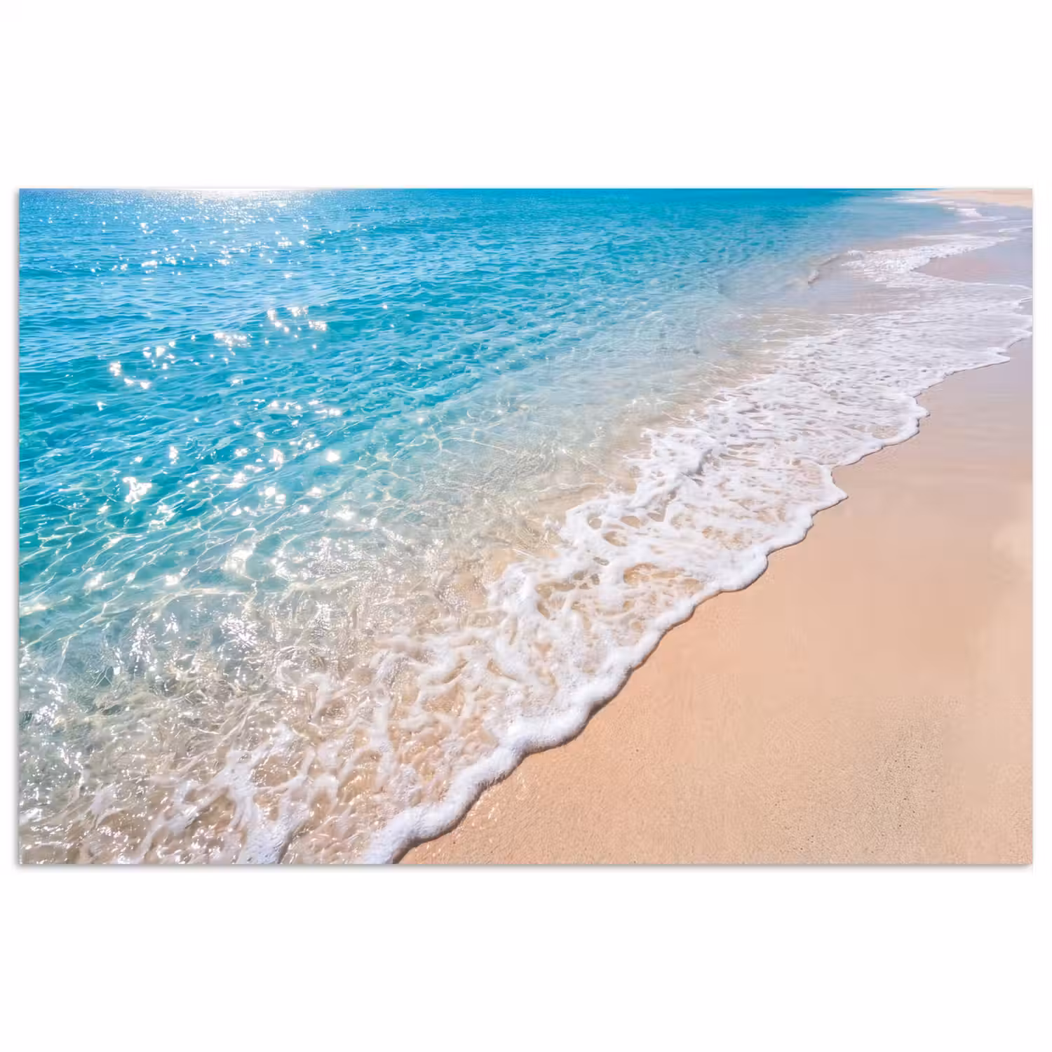 Strand - Water - Natuur - Blauw - Beige poster papier klein -3d
