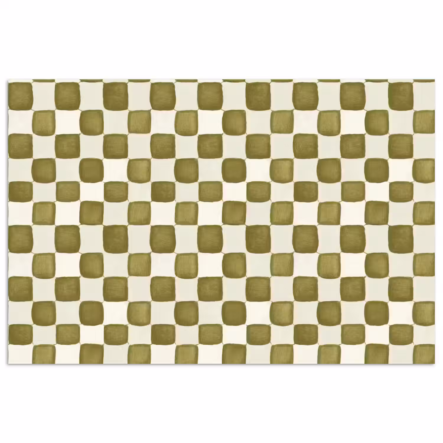 Schaak - Patroon - Groen poster papier klein 62 -3d
