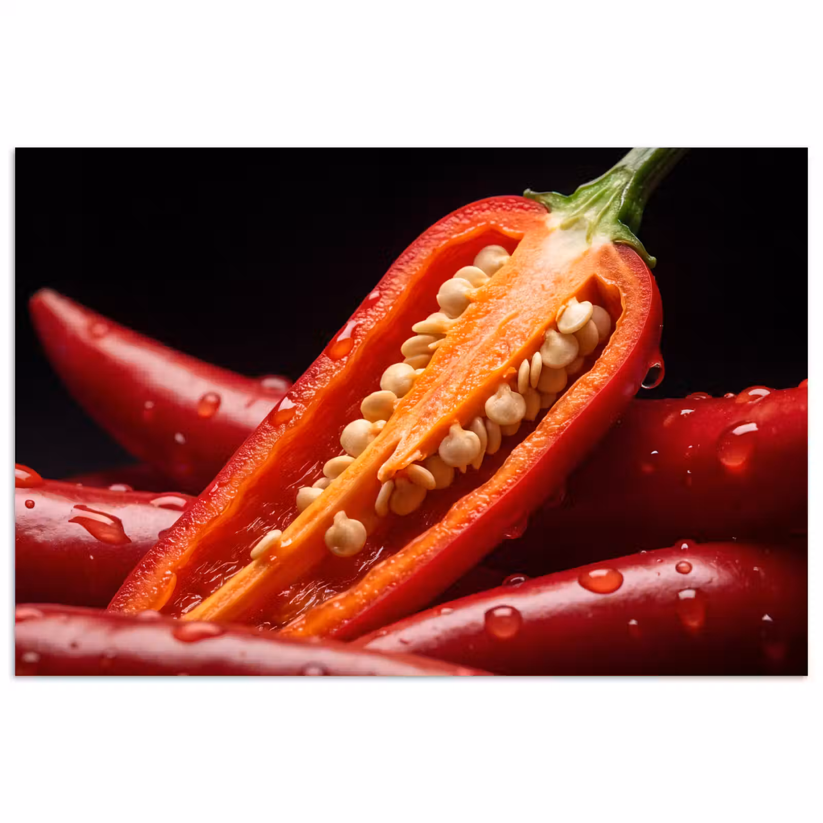 Poster - Chili Pepper - Red - Food - Chilipeper - Rood - Eten poster papier klein