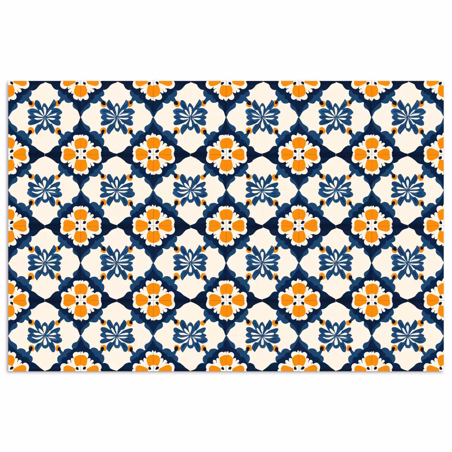 Klassiek - Geometrisch - Blauw poster papier klein 62 -3d