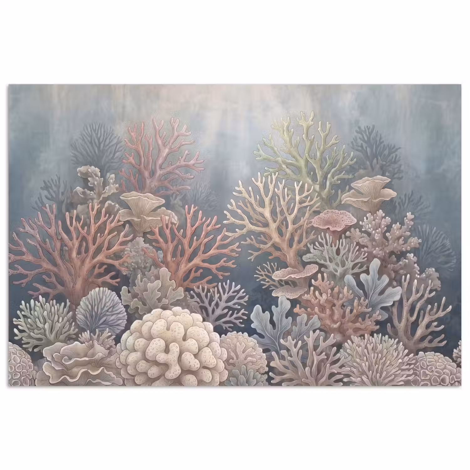 Koraal - Zeeleven - Onderwater - Illustratie - Natuur poster papier klein -3d