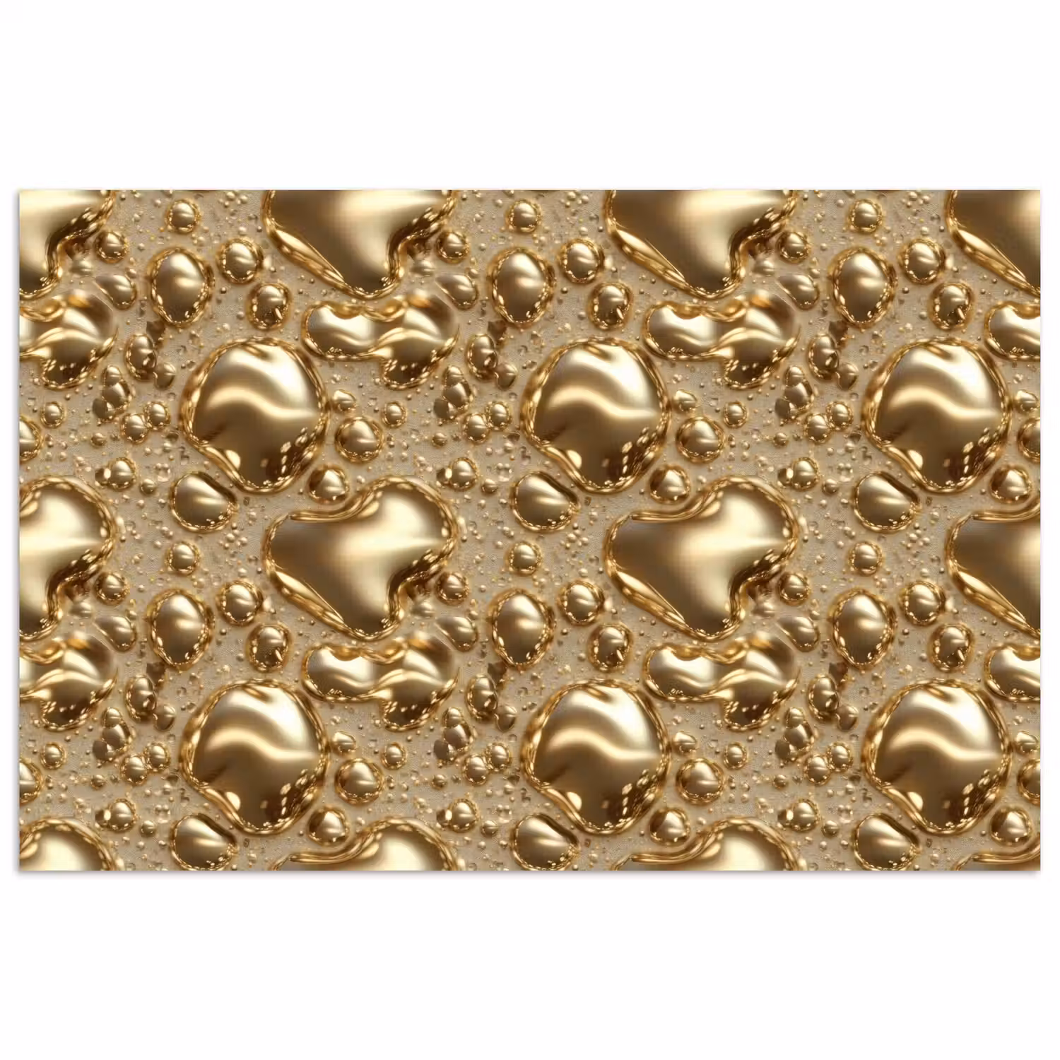 Druppels - Organisch - Goud poster papier klein 62 -3d