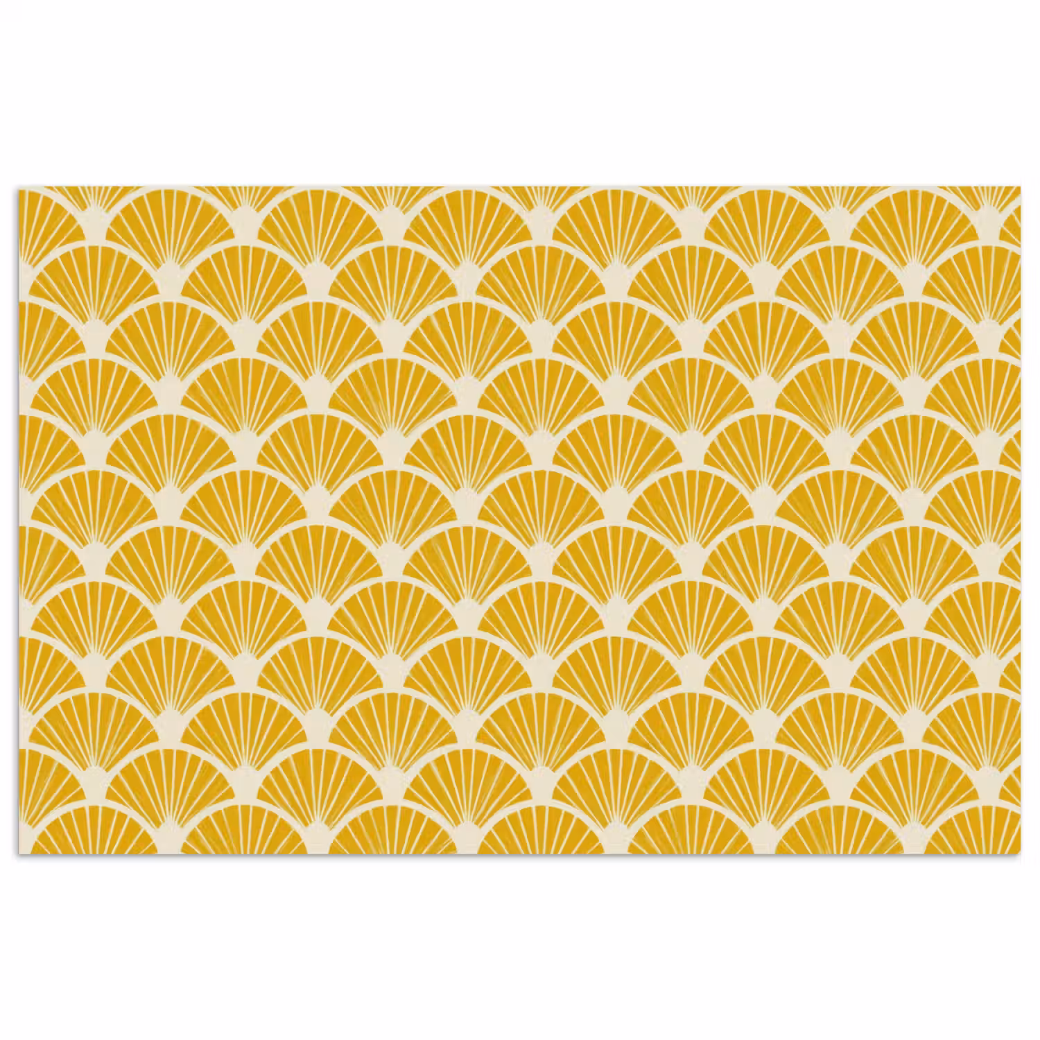 Waaiers - Art Deco - Retro - Okergeel poster papier klein 62 -3d