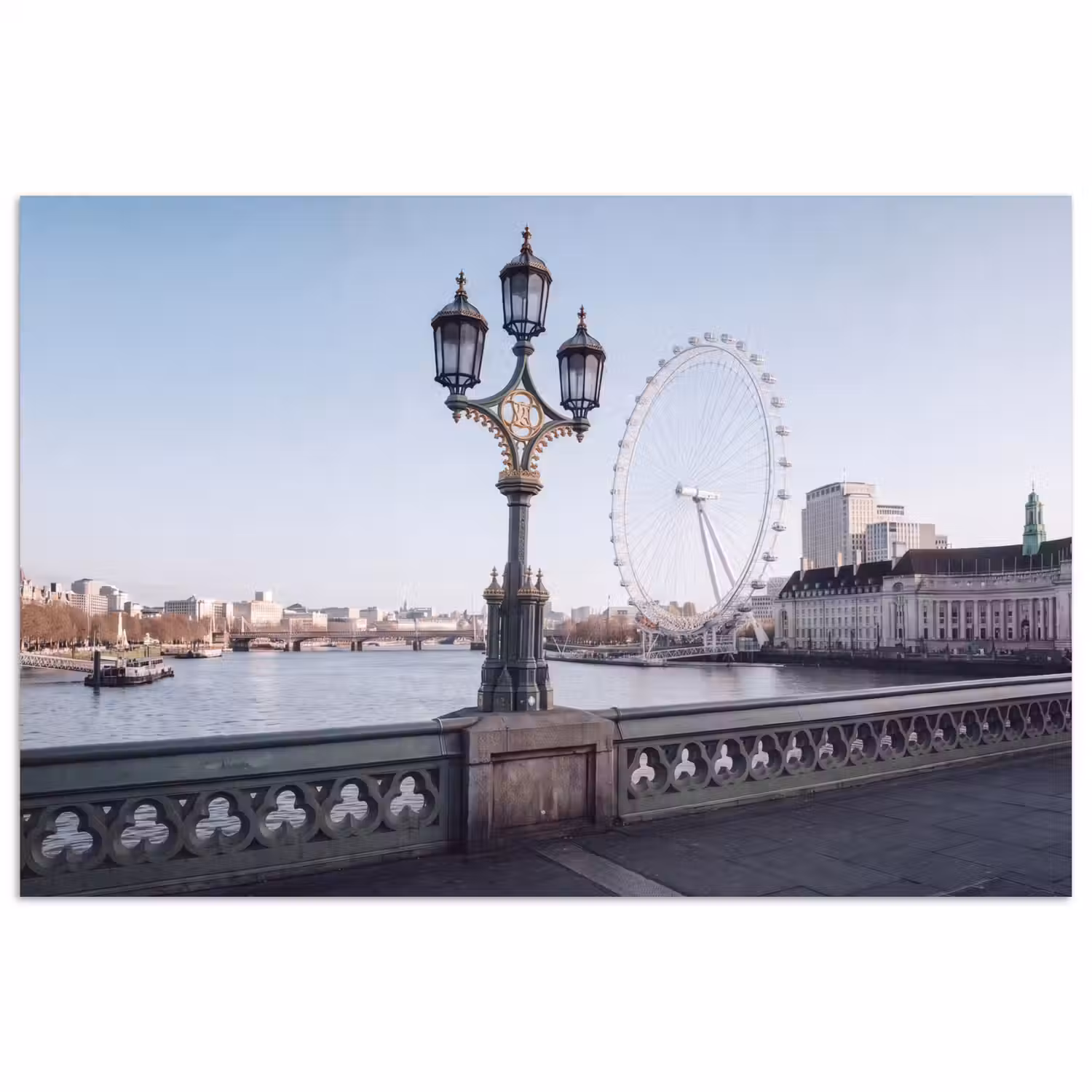 Reuzenrad - Londen - Stad - Architectuur - Brug poster papier klein -3d