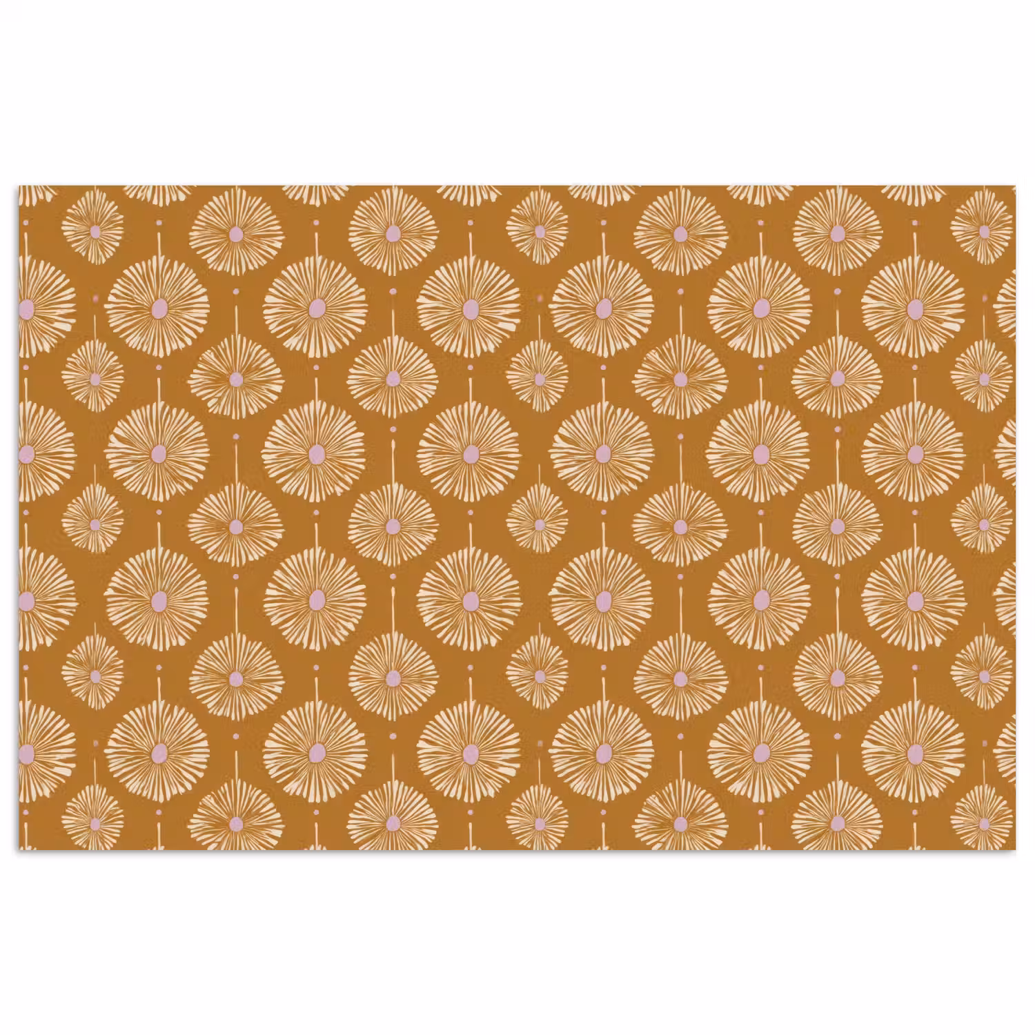 Bloemen - Modern - Oker poster papier klein 62 -3d