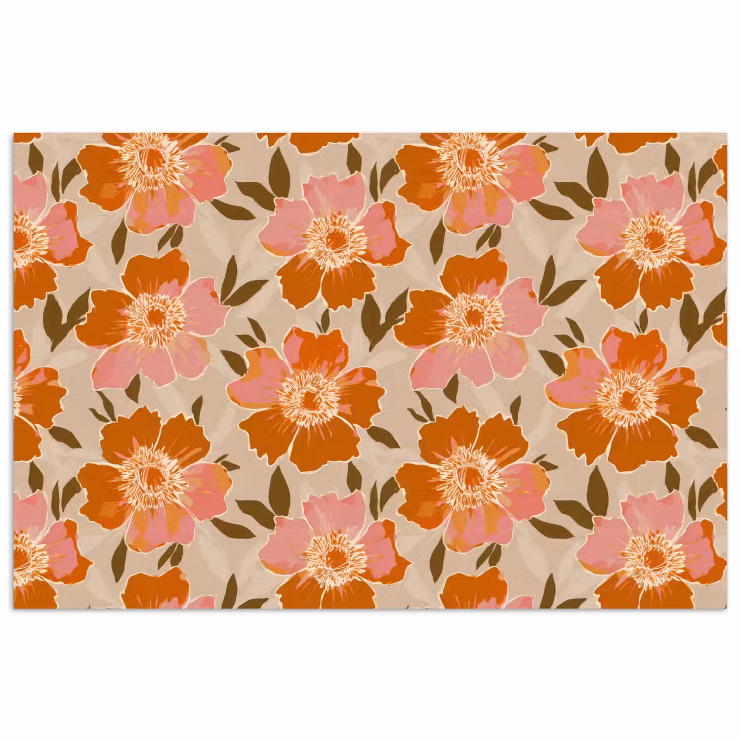 Bloemen - Motief - Retro poster papier klein 62 -3d
