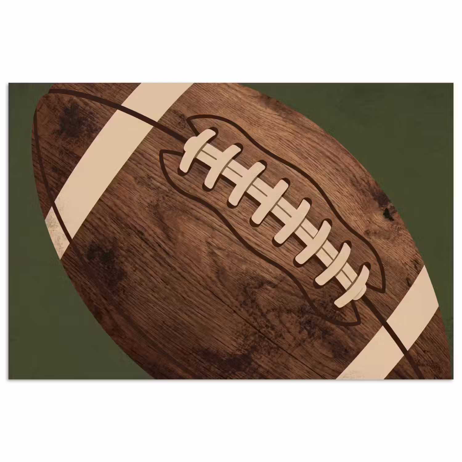 Football - Hout - Sport - Groen poster papier klein -3d
