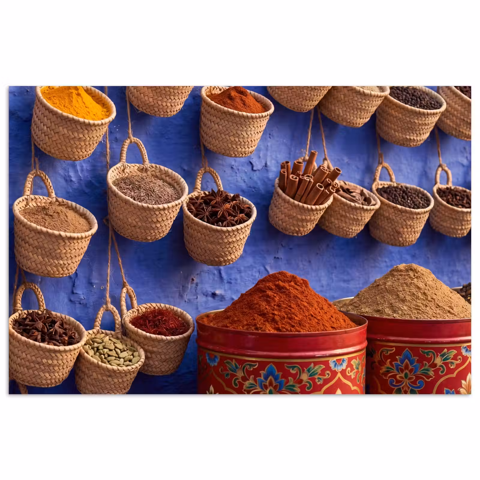 Poster - Herbs - Baskets - Market - Kruiden - Manden - Markt poster papier klein
