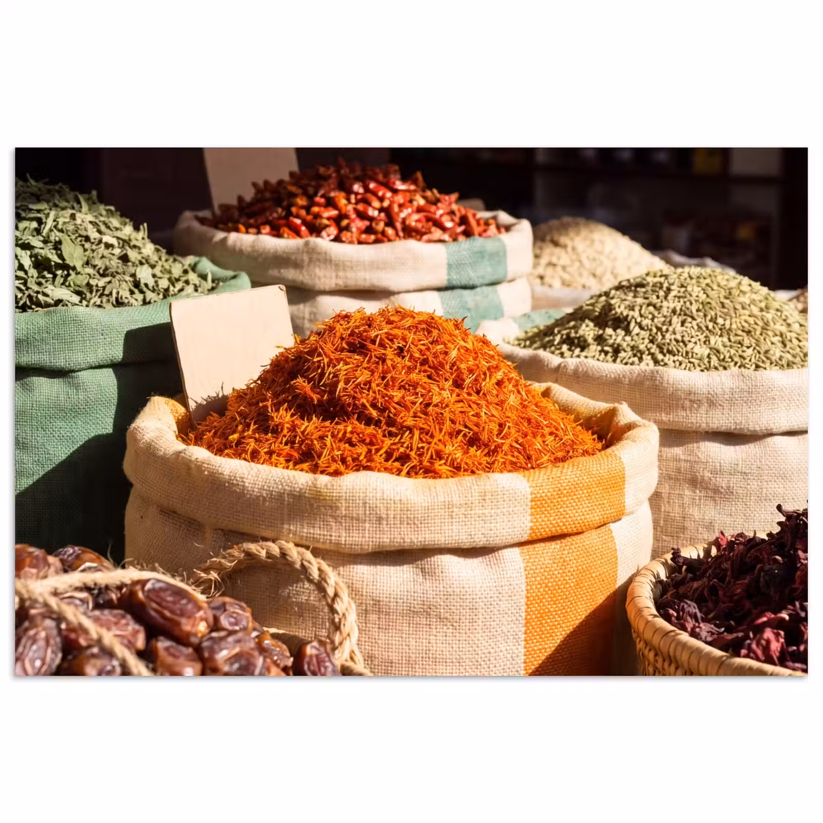 Poster - Herbs - Market - Colorful - Kruiden - Markt - Kleurrijk poster papier klein