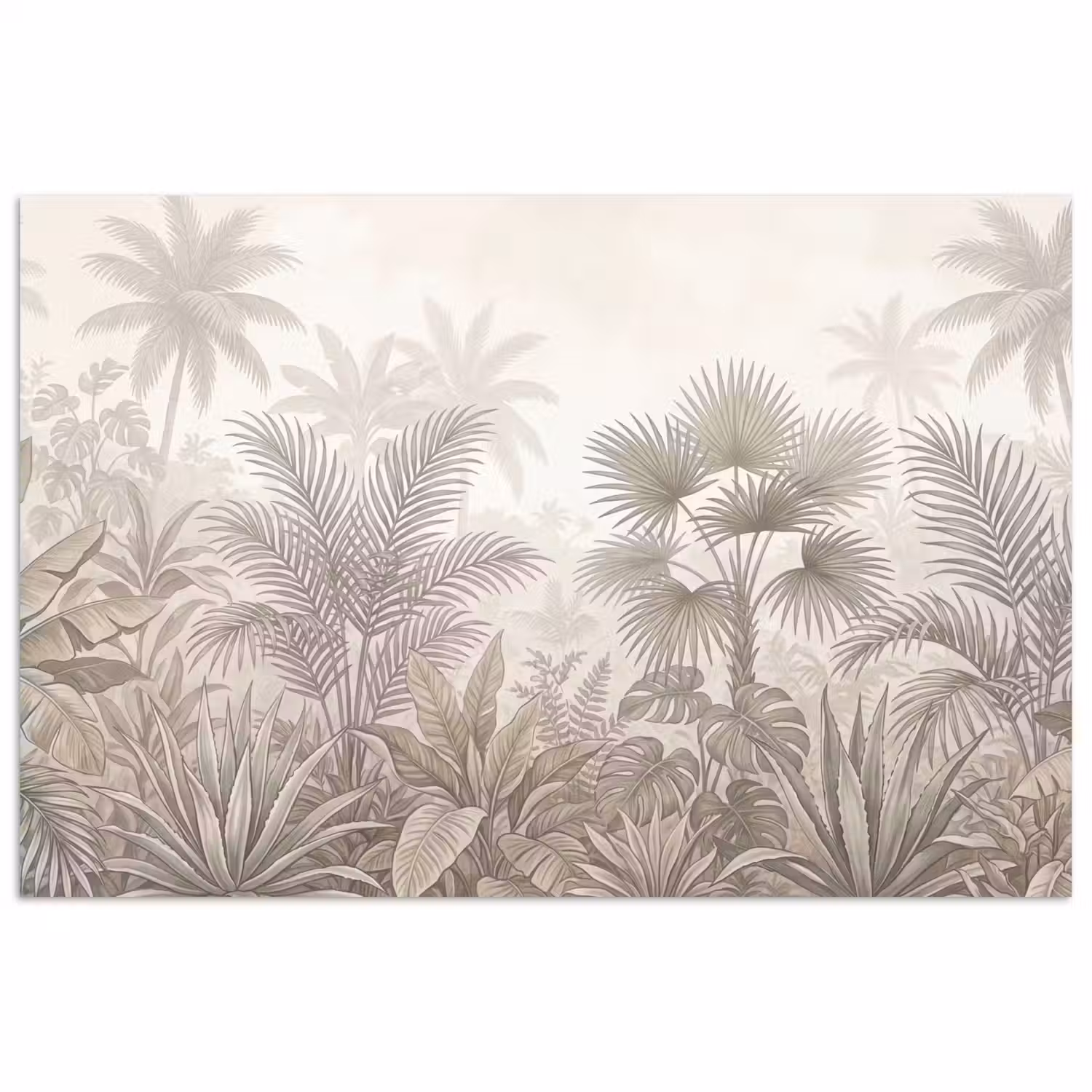Jungle - Tropisch - Natuur -Vintage - Beige poster papier klein -3d