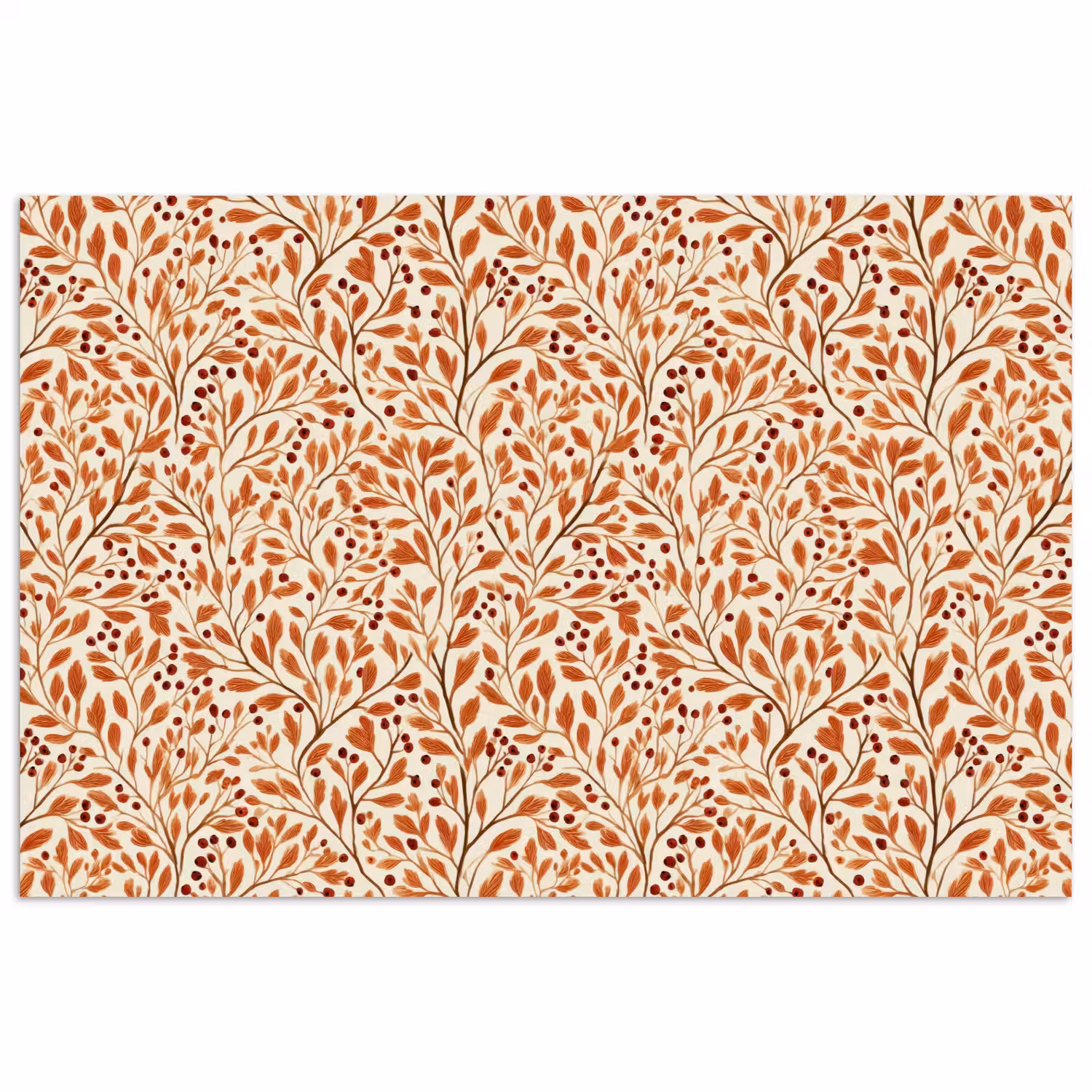 Bladeren - Botanisch - Terracotta poster papier klein 62 -3d