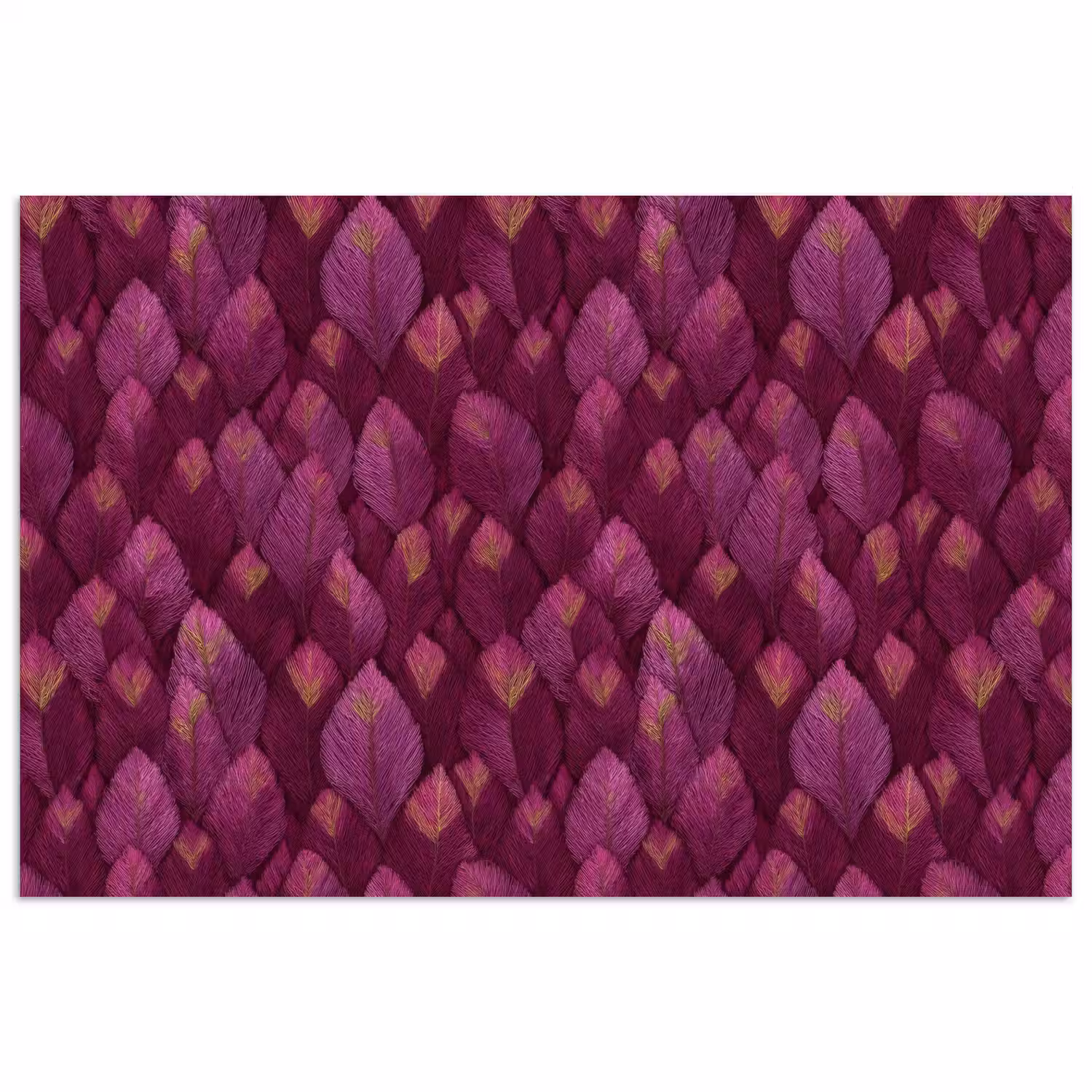 Bladeren - Patroon - Burgundy poster papier klein 62 -3d