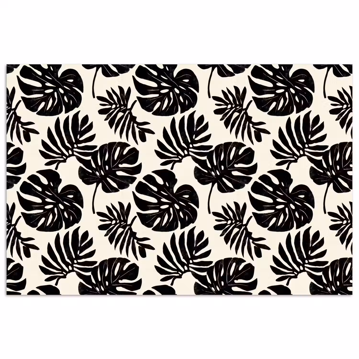 Modern - Monstera - Zwart poster papier klein 62 -3d