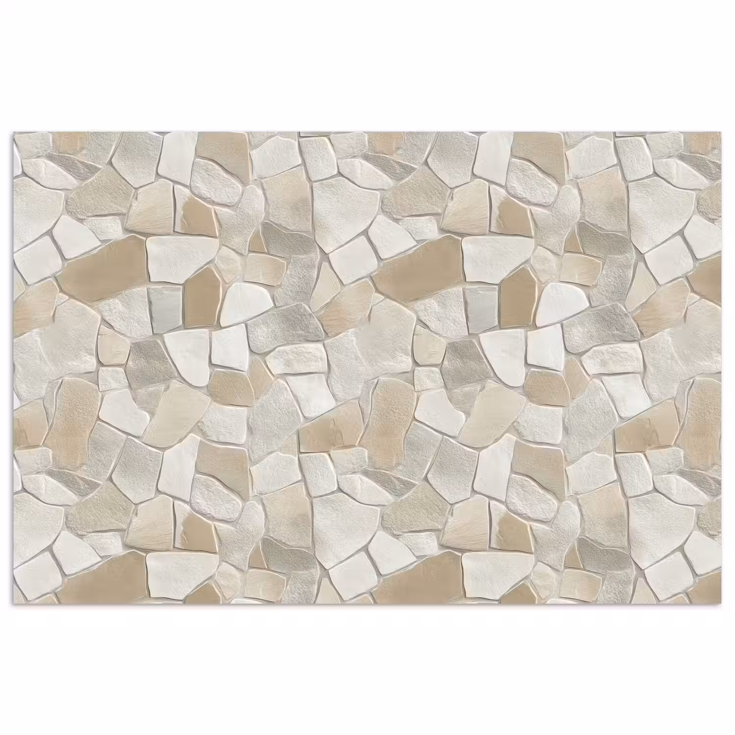 Mozaïek - Stenen - Beige poster papier klein 62 -3d
