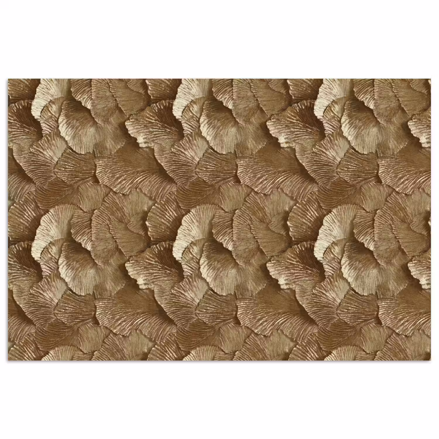 Organisch - Patroon - Bladeren - Goud poster papier klein 62 -3d