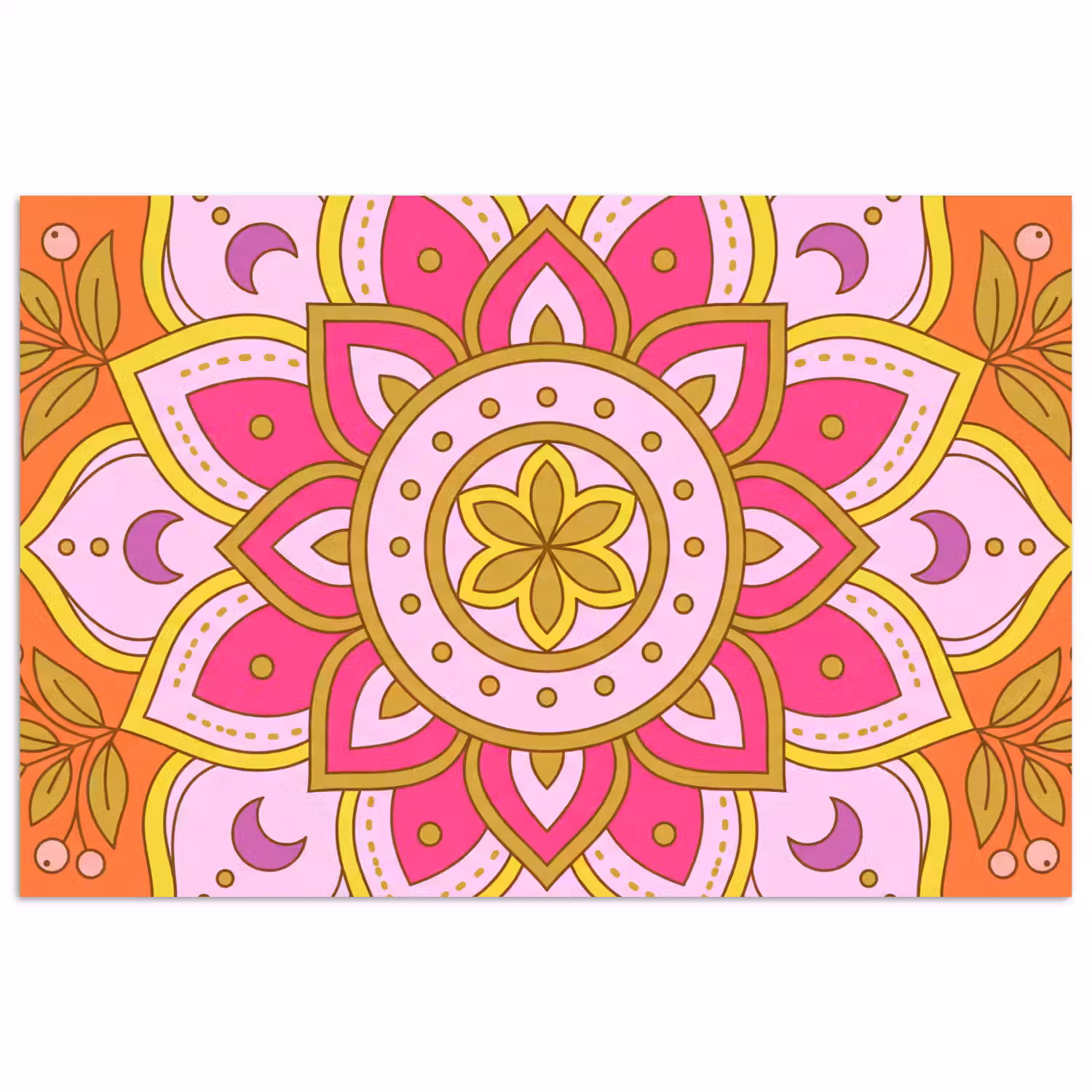Patroon - Bloemmotief - Decoratie - Abstract - Roze poster papier klein -3d