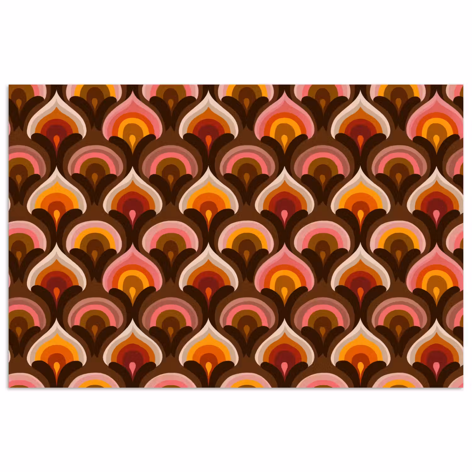 Patroon - Retro - Kleurrijk poster papier klein 62 -3d