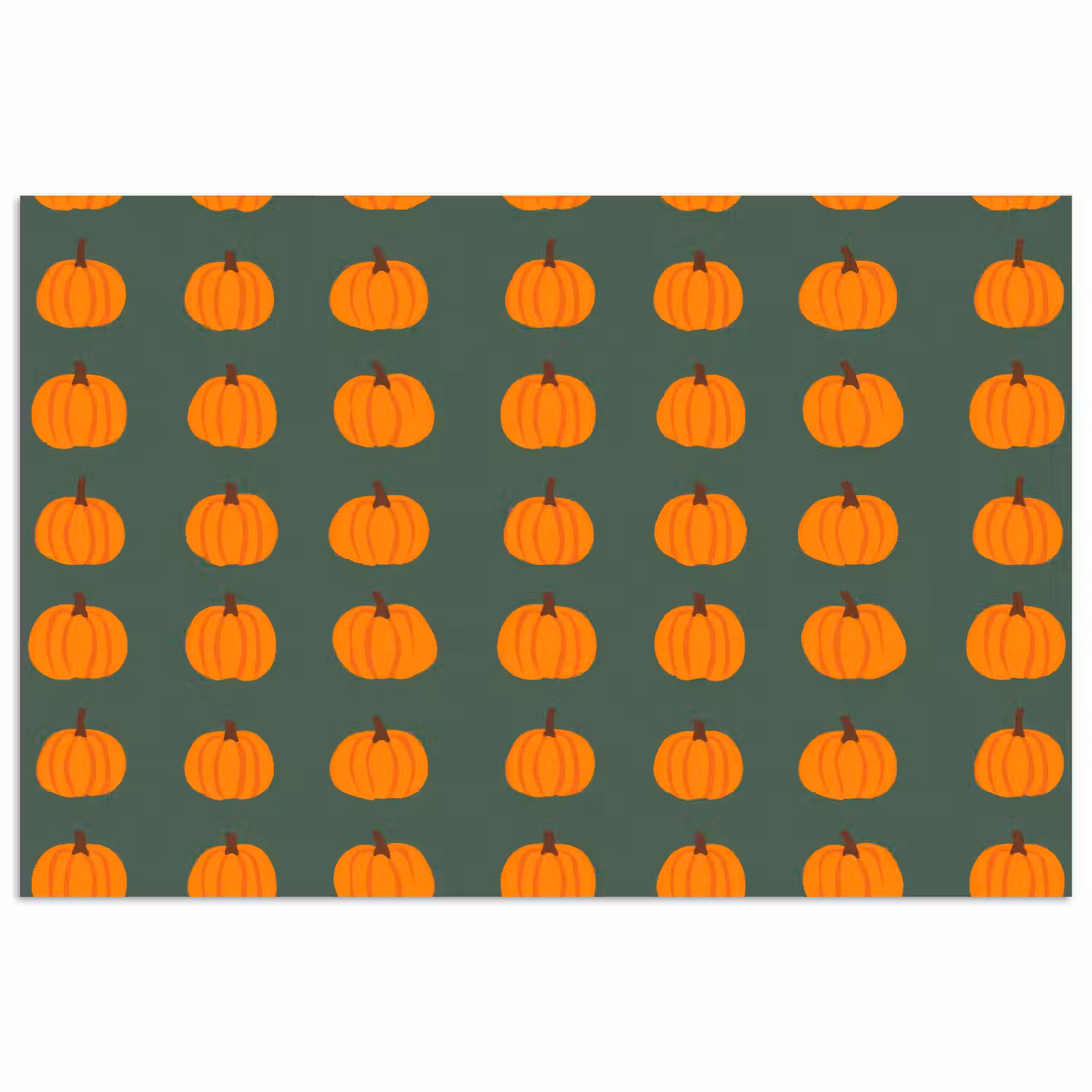 Pompoen - Patroon - Oranje poster papier klein 62 -3d